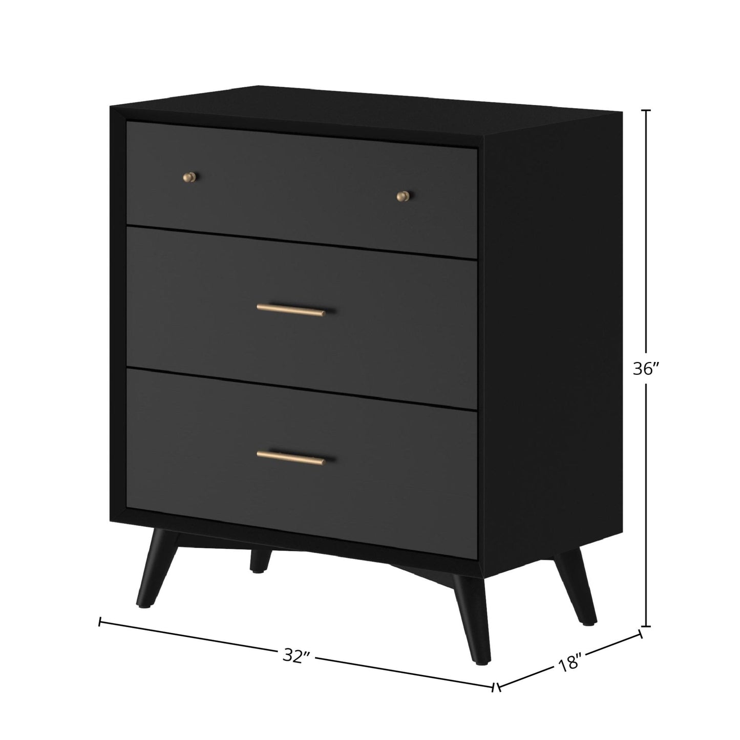 Flynn Small Chest, Black - Alpine Furniture