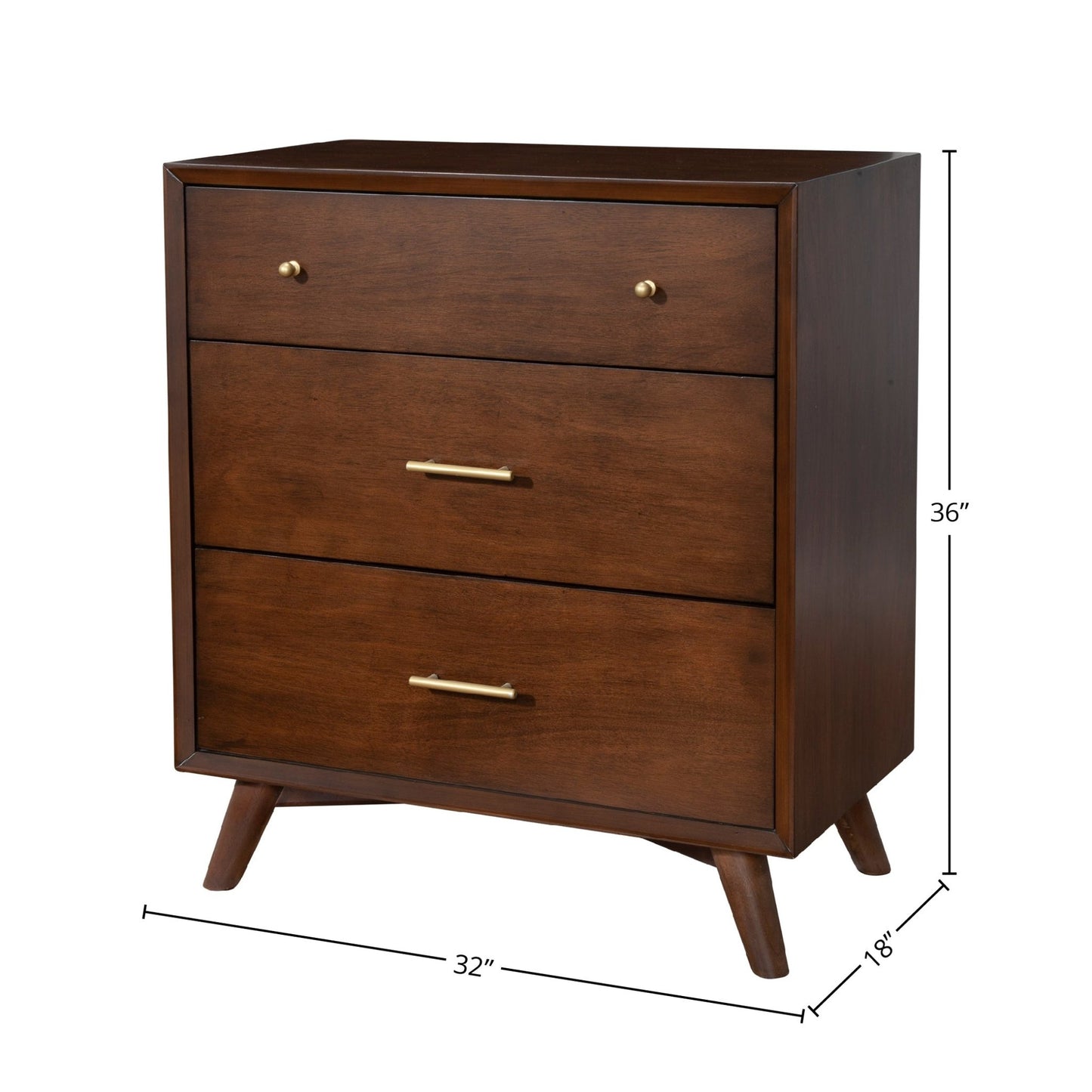 Flynn Small Chest, Walnut - Alpine Furniture