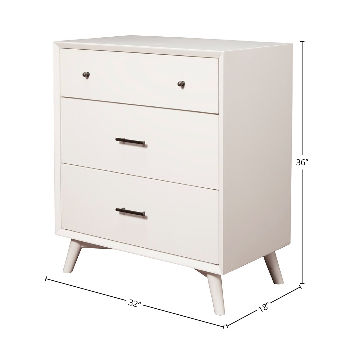 Flynn Small Chest, White - Alpine Furniture