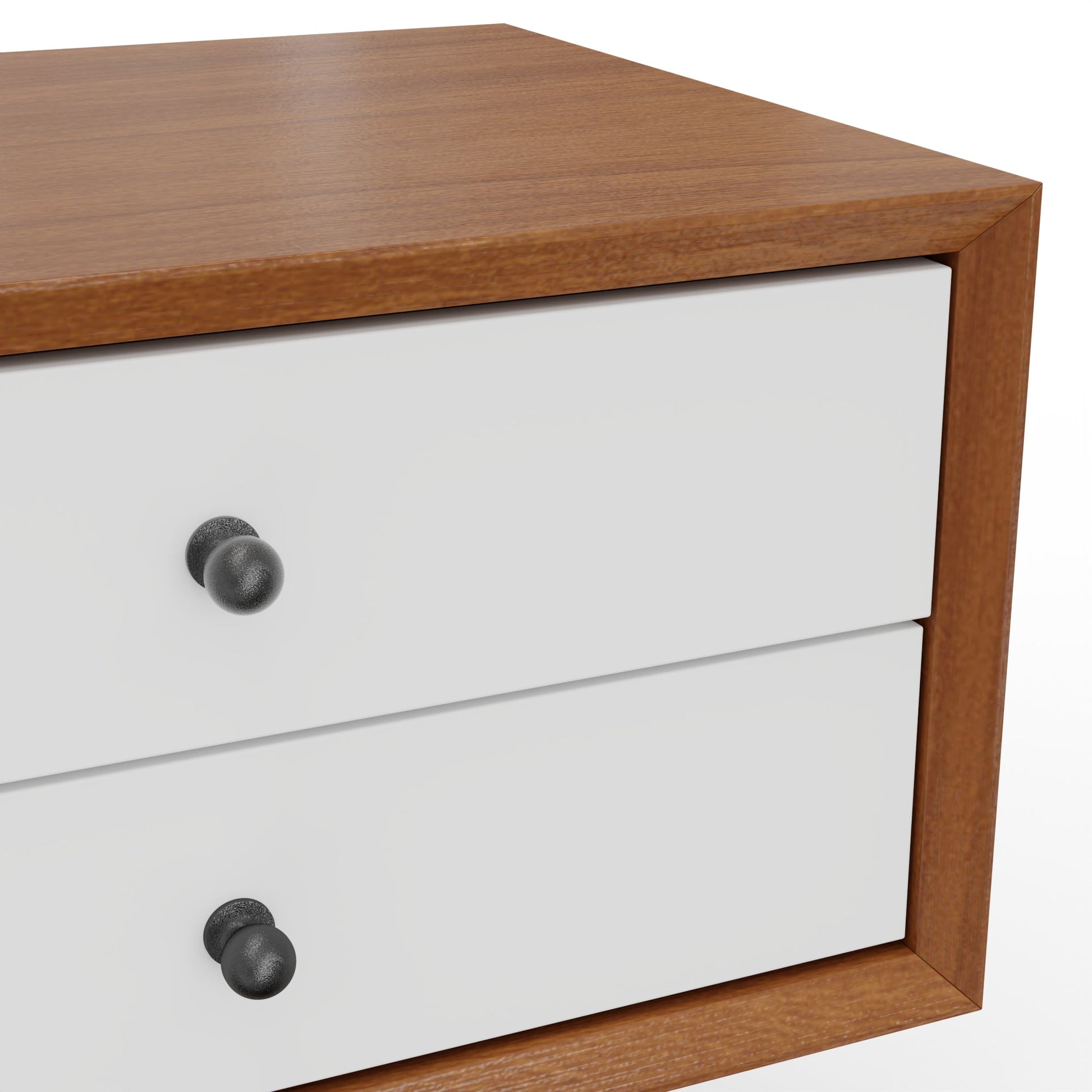 Flynn Small Nightstand, Two Tone (Acorn & White) - Alpine Furniture