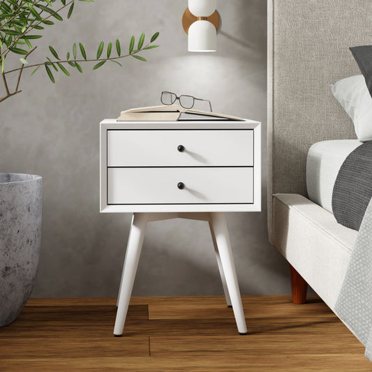 Flynn Small Nightstand, White - Alpine Furniture