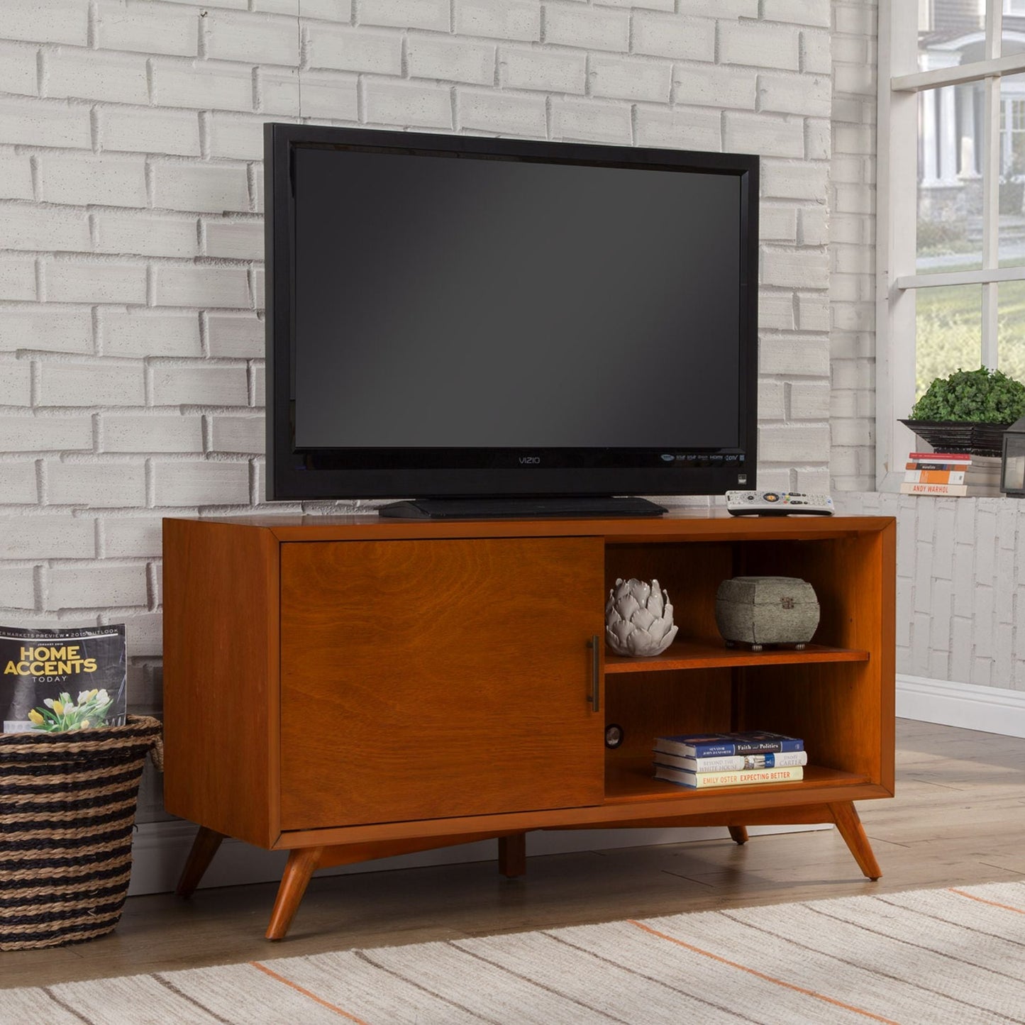 Flynn Small TV Console, Acorn - Alpine Furniture