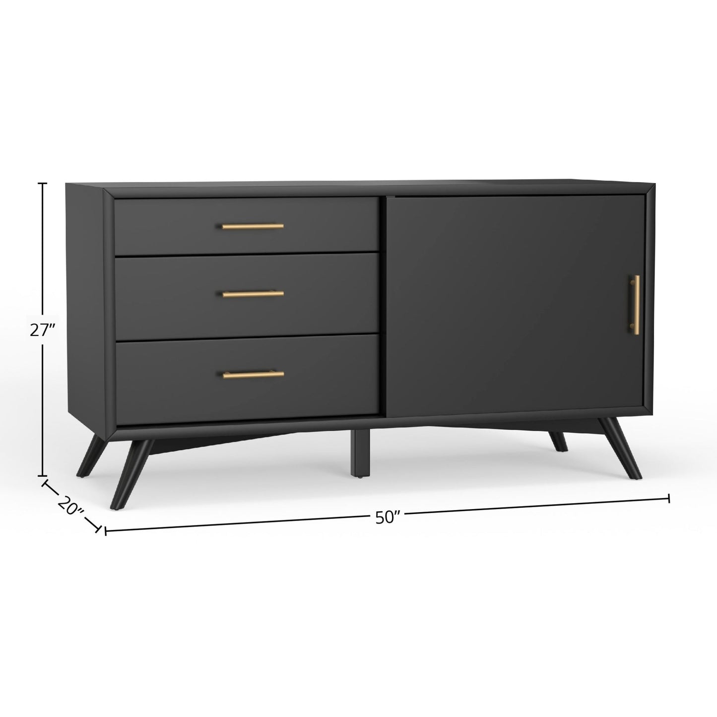 Flynn Small TV Console, Black - Alpine Furniture