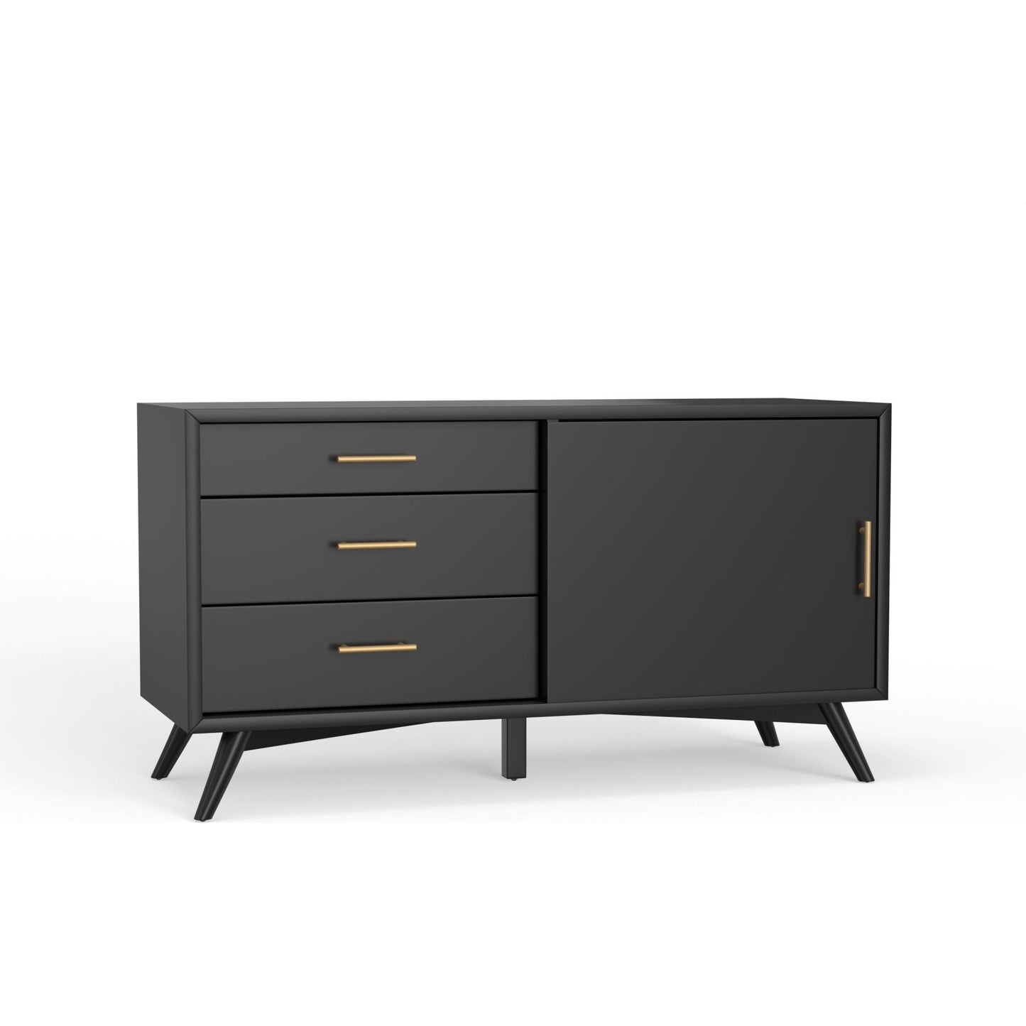 Flynn Small TV Console, Black - Alpine Furniture