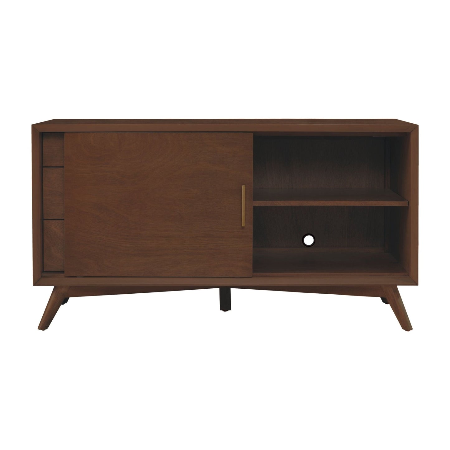 Flynn Small TV Console, Walnut - Alpine Furniture