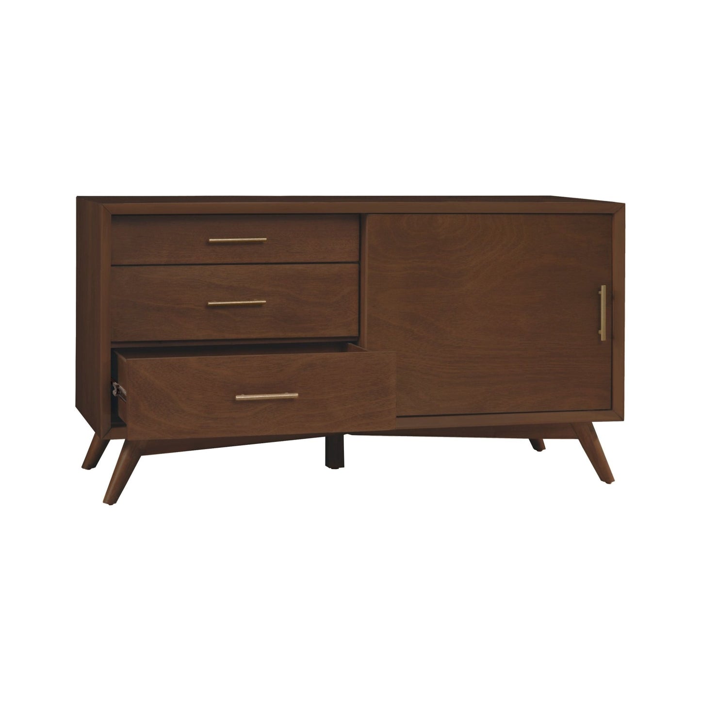 Flynn Small TV Console, Walnut - Alpine Furniture