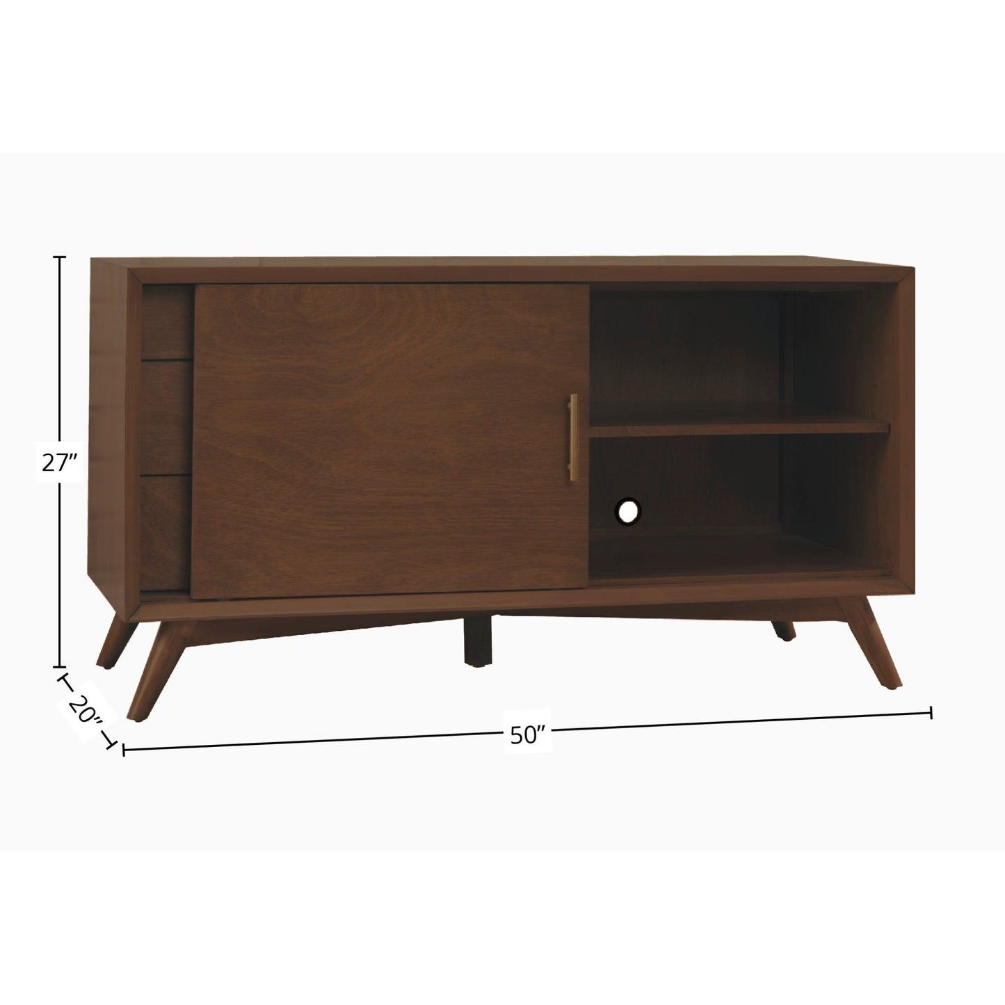 Flynn Small TV Console, Walnut - Alpine Furniture