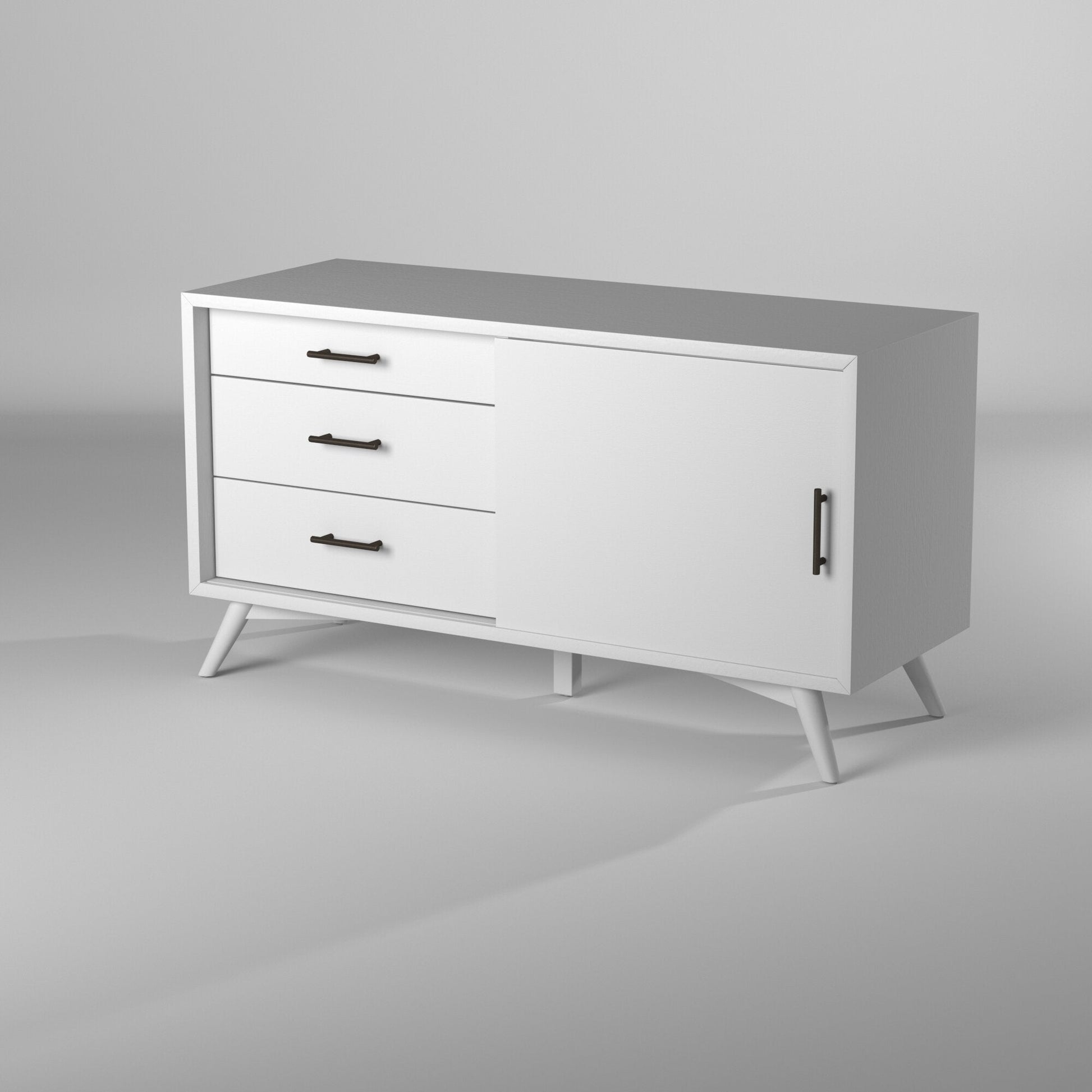 Flynn Small TV Console, White - Alpine Furniture
