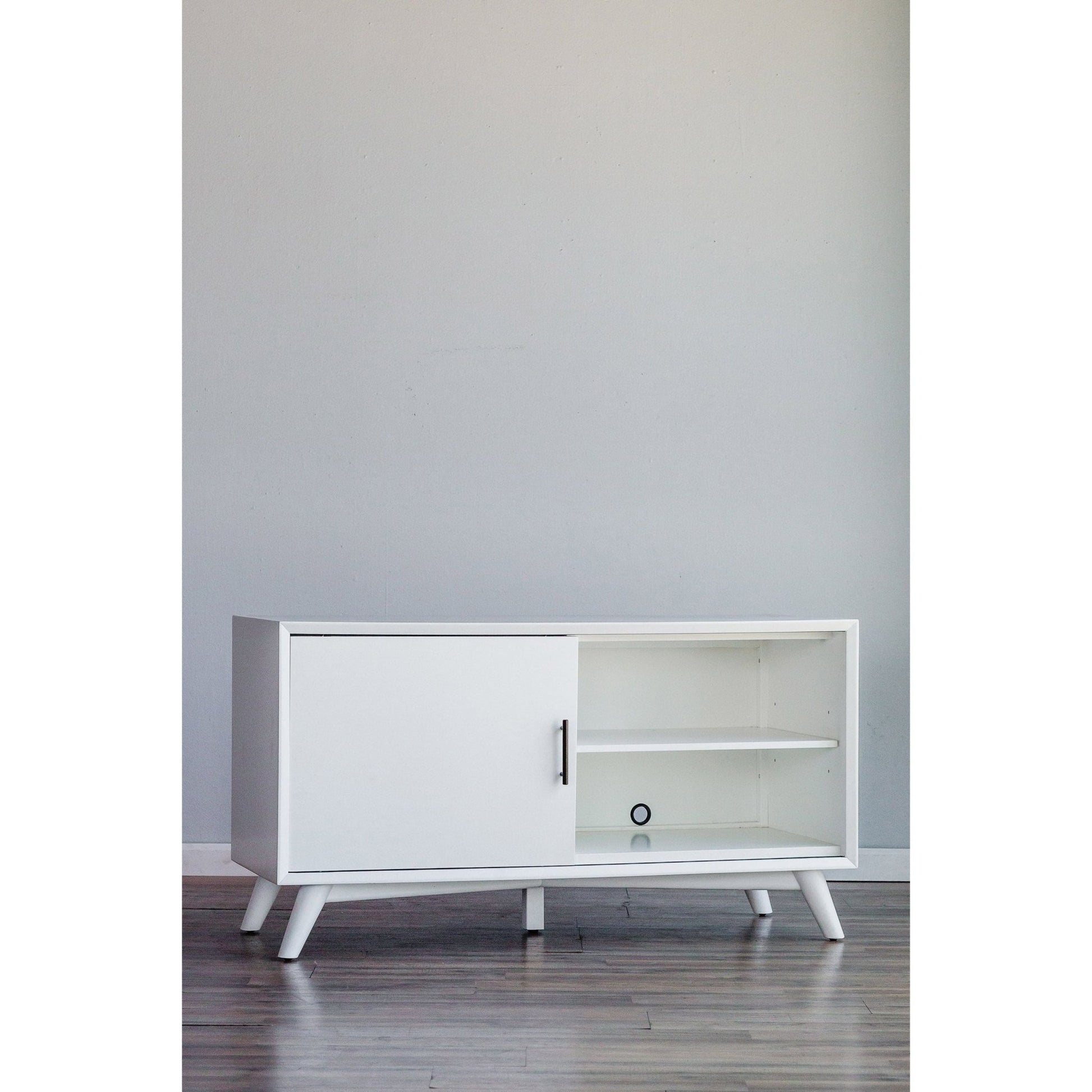 Flynn Small TV Console, White - Alpine Furniture