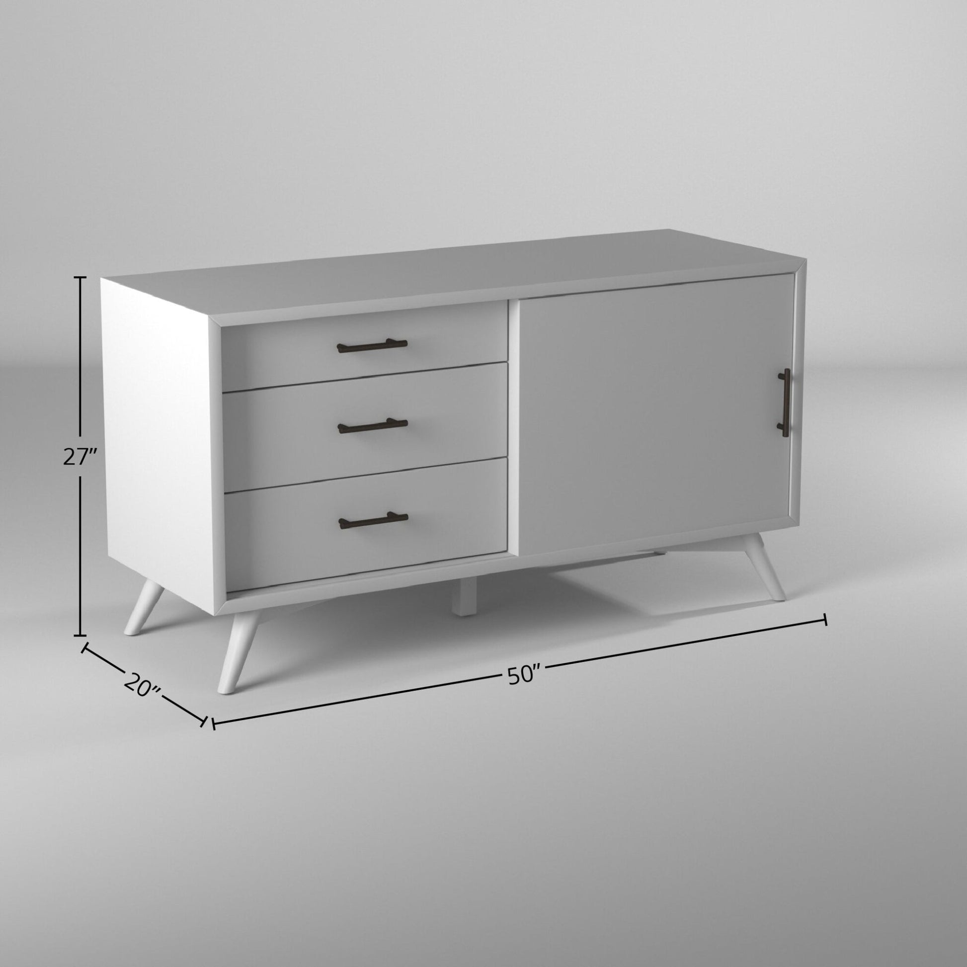 Flynn Small TV Console, White - Alpine Furniture