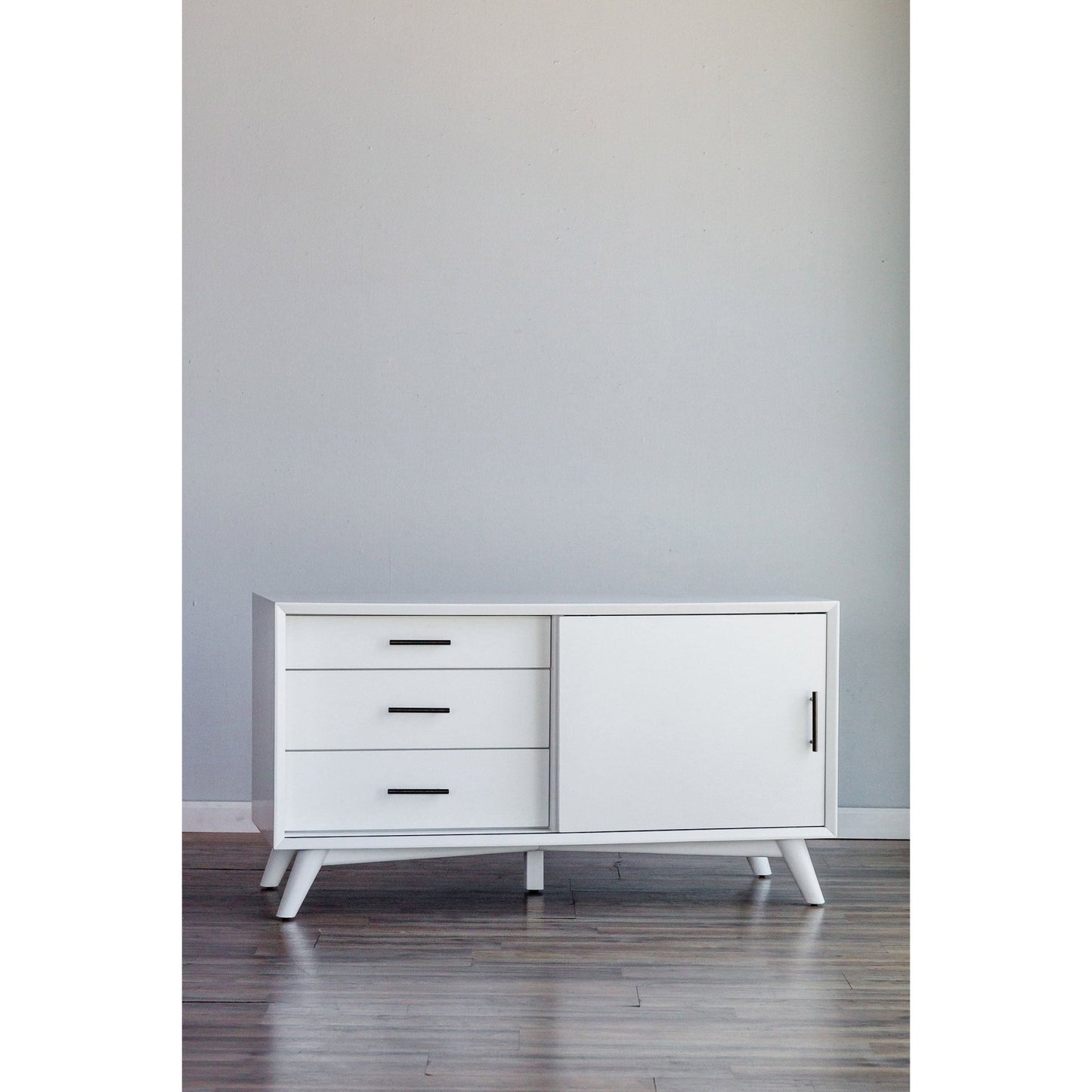 Flynn Small TV Console, White - Alpine Furniture