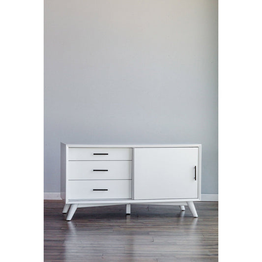 Flynn Small TV Console, White - Alpine Furniture