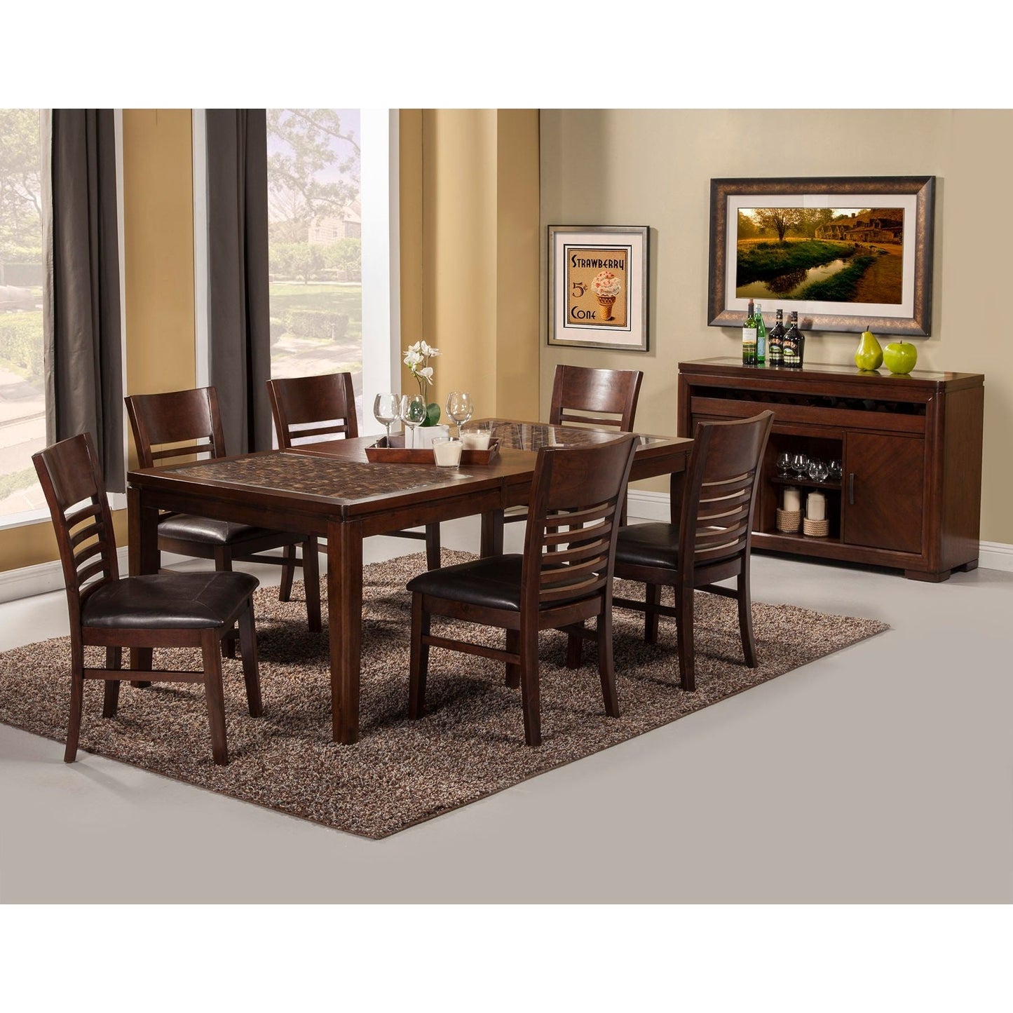Granada Server, Brown Merlot - Alpine Furniture