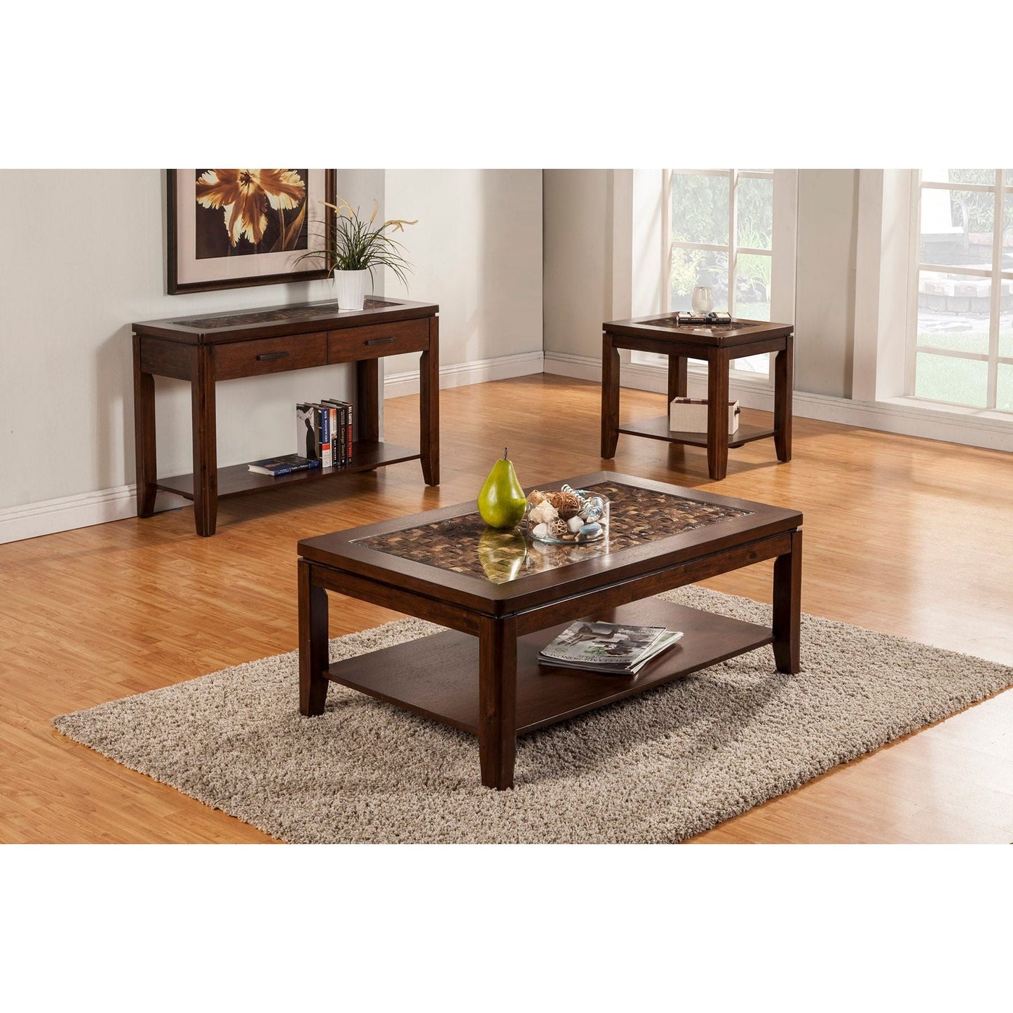 Granada Sofa Table, Brown Merlot - Alpine Furniture