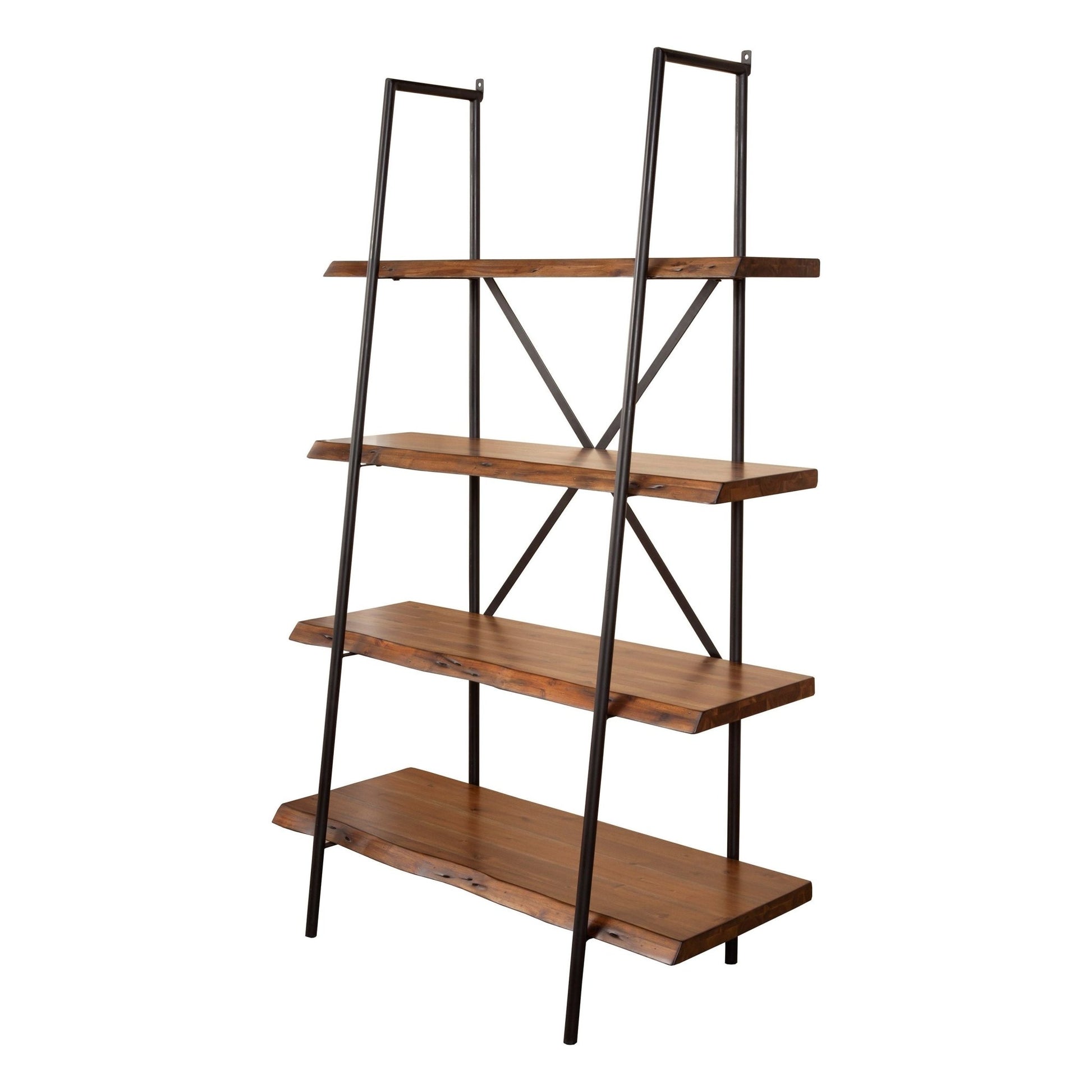 Live Edge Bookshelf, Light Walnut - Alpine Furniture