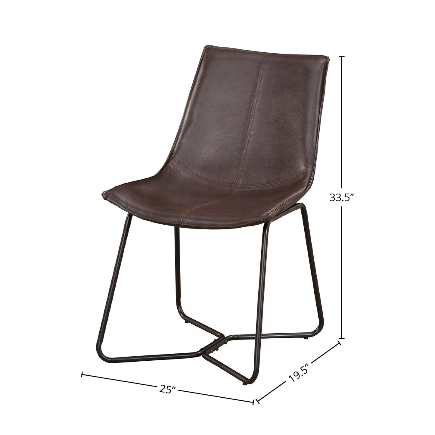 Live Edge Leather Chairs, Dark Brown - Alpine Furniture