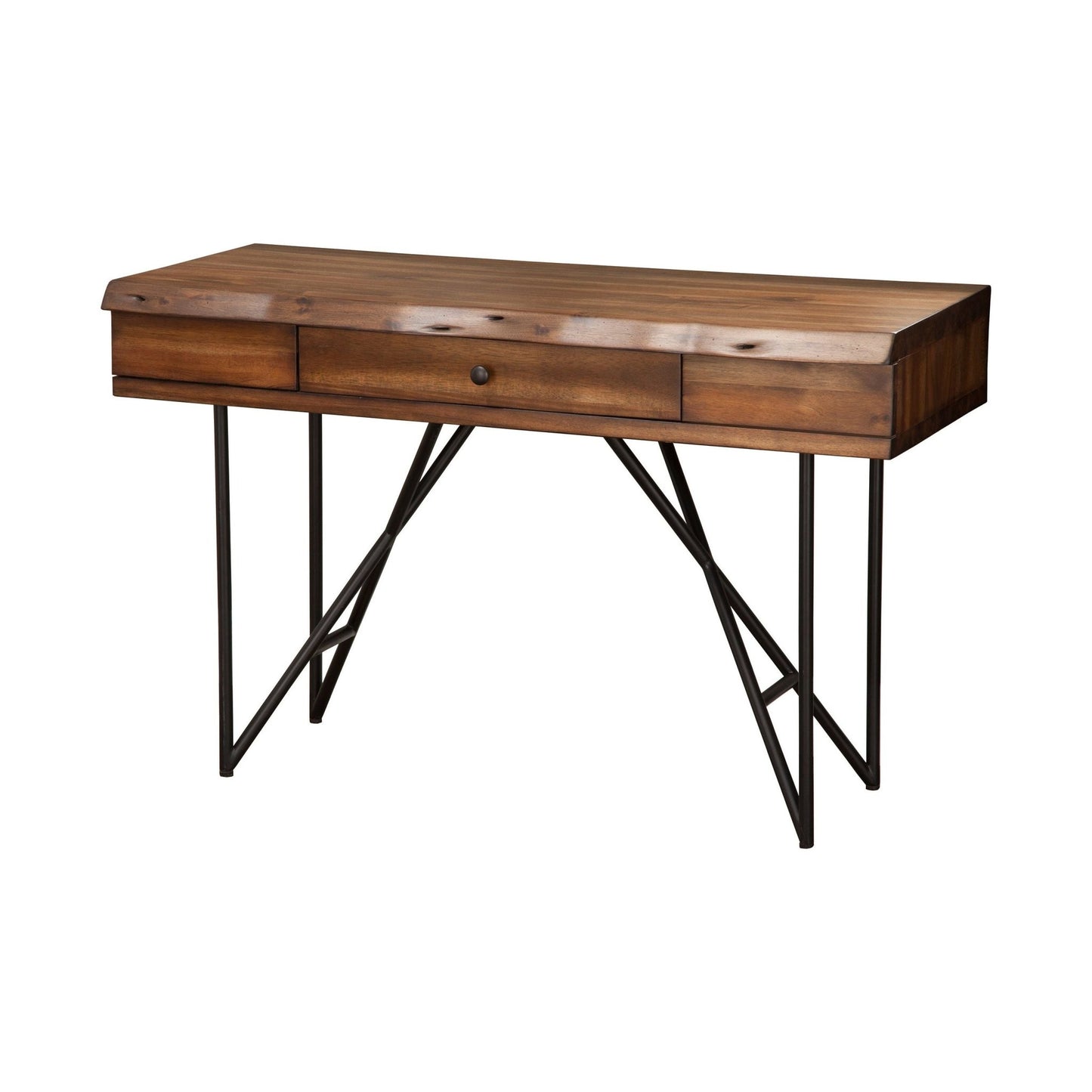 Live Edge Writing Desk, Light Walnut - Alpine Furniture