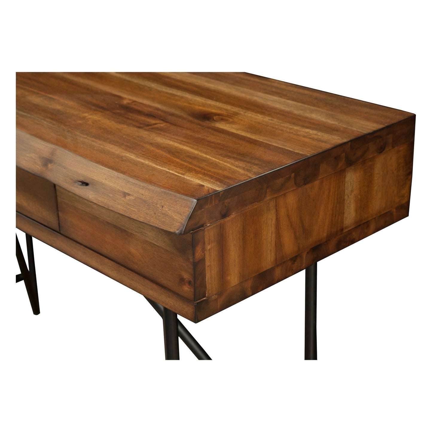 Live Edge Writing Desk, Light Walnut - Alpine Furniture