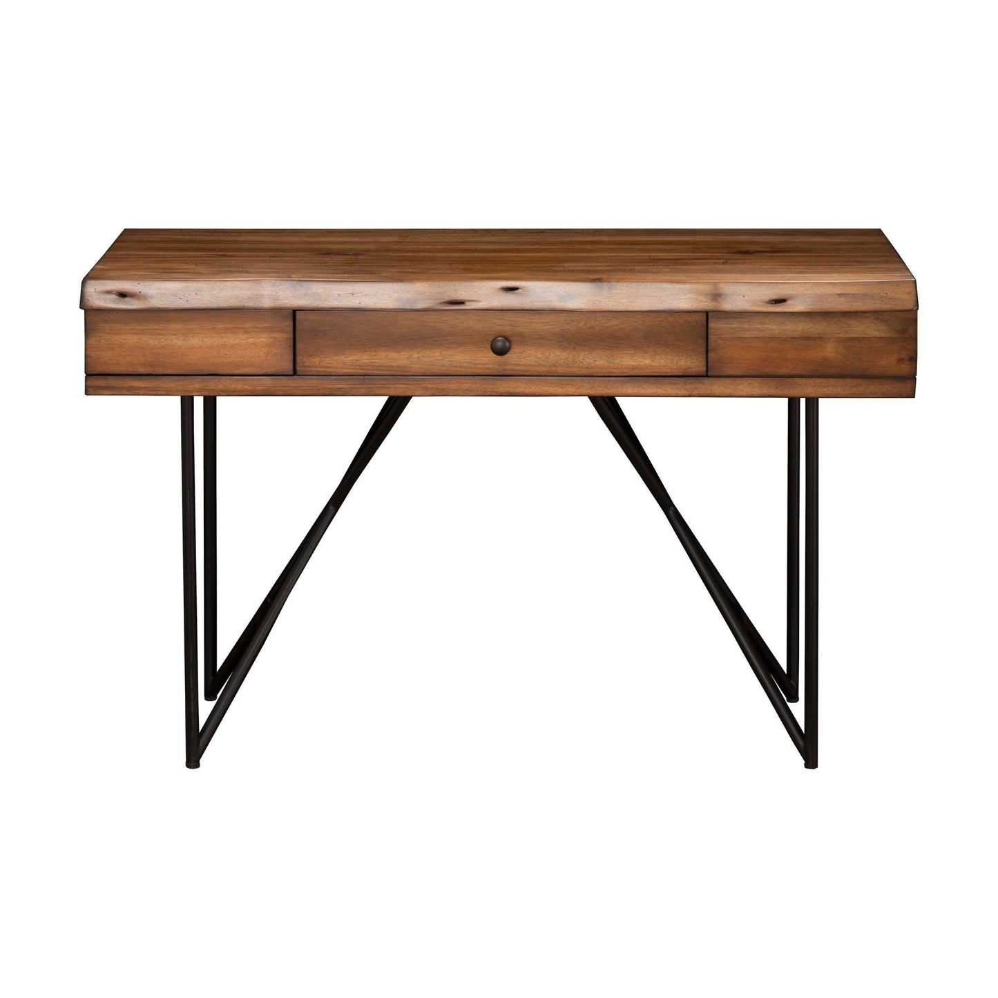 Live Edge Writing Desk, Light Walnut - Alpine Furniture