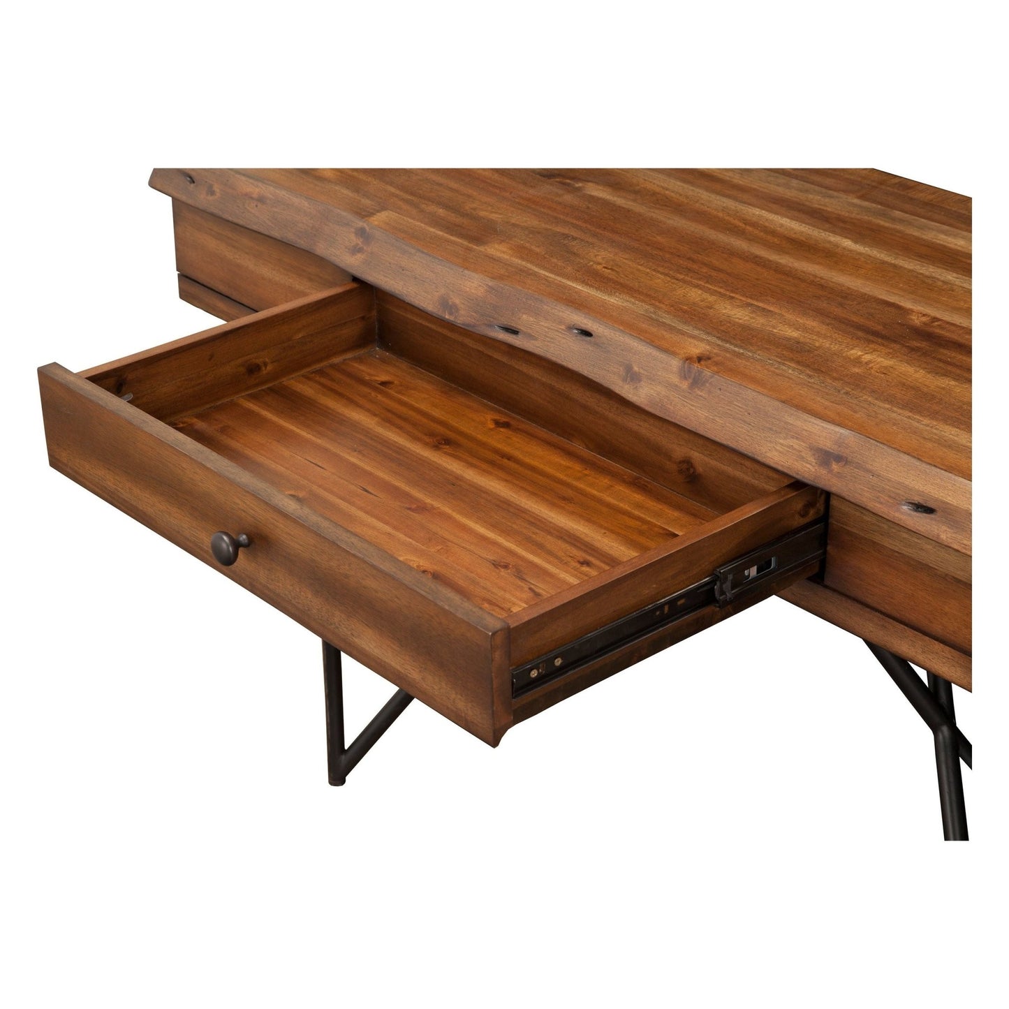 Live Edge Writing Desk, Light Walnut - Alpine Furniture