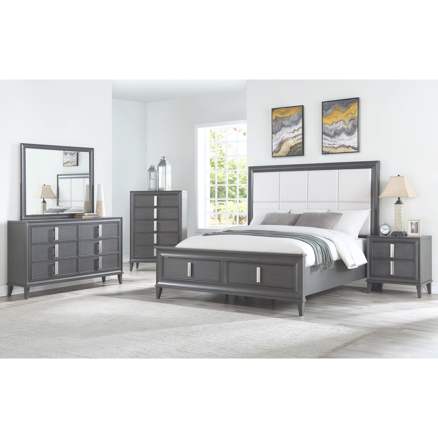 Lorraine Mirror, Dark Grey - Alpine Furniture