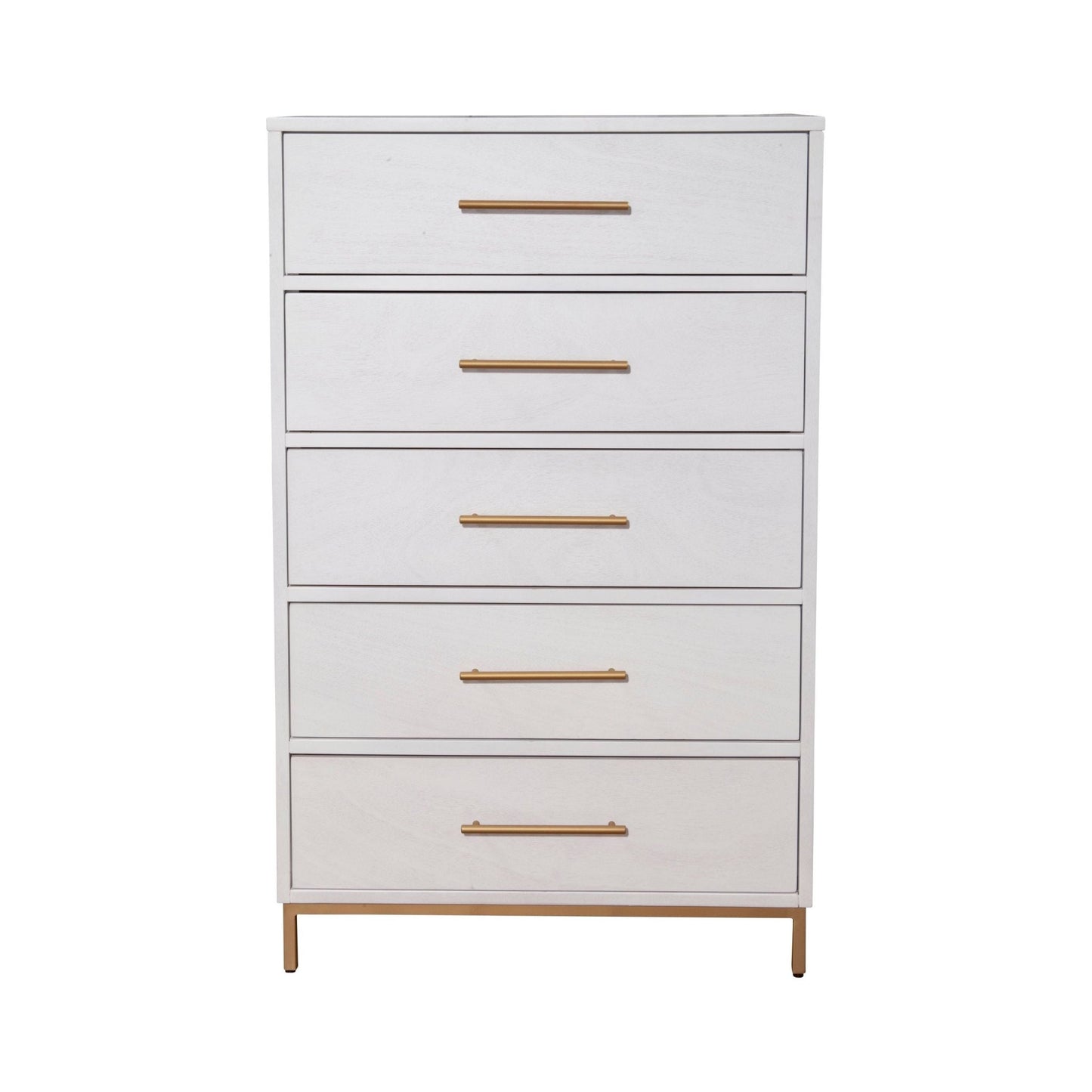 Madelyn Five Drawer Chest, White - Alpine Furniture