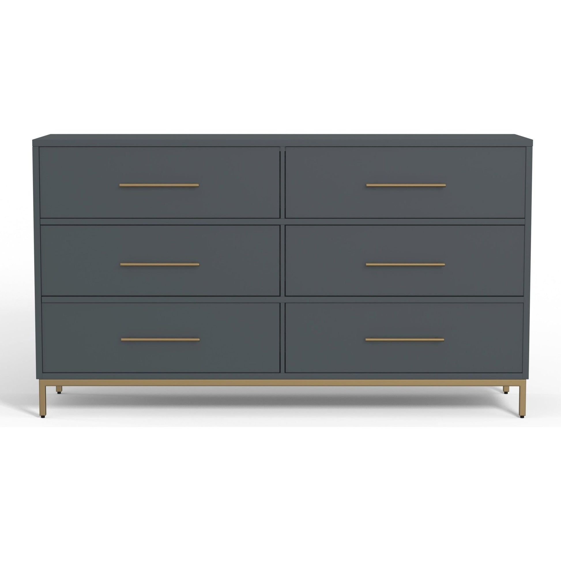 Madelyn Six Drawer Dresser, Slate Gray - Alpine Furniture