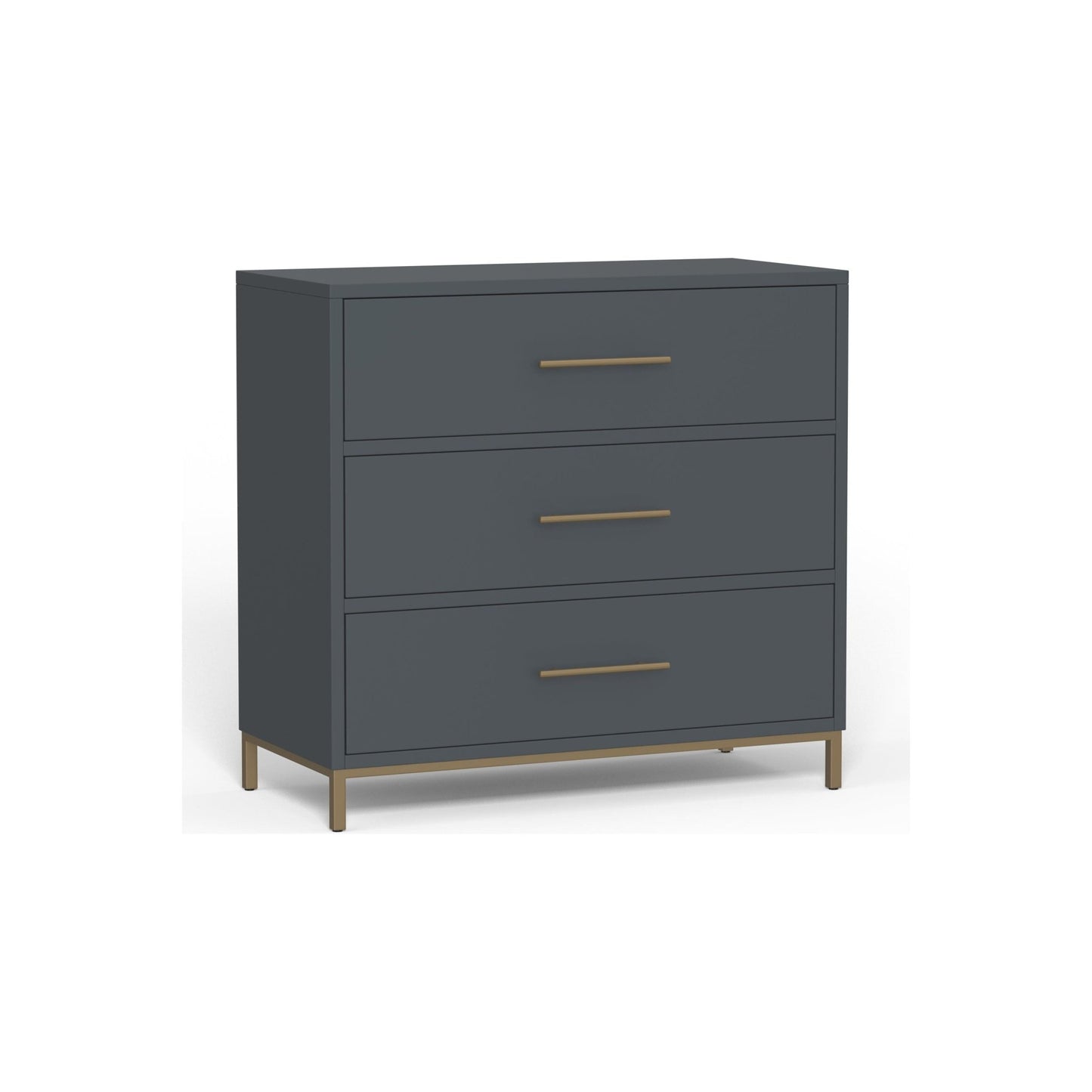 Madelyn Three Drawer Small Chest, Slate Gray - Alpine Furniture