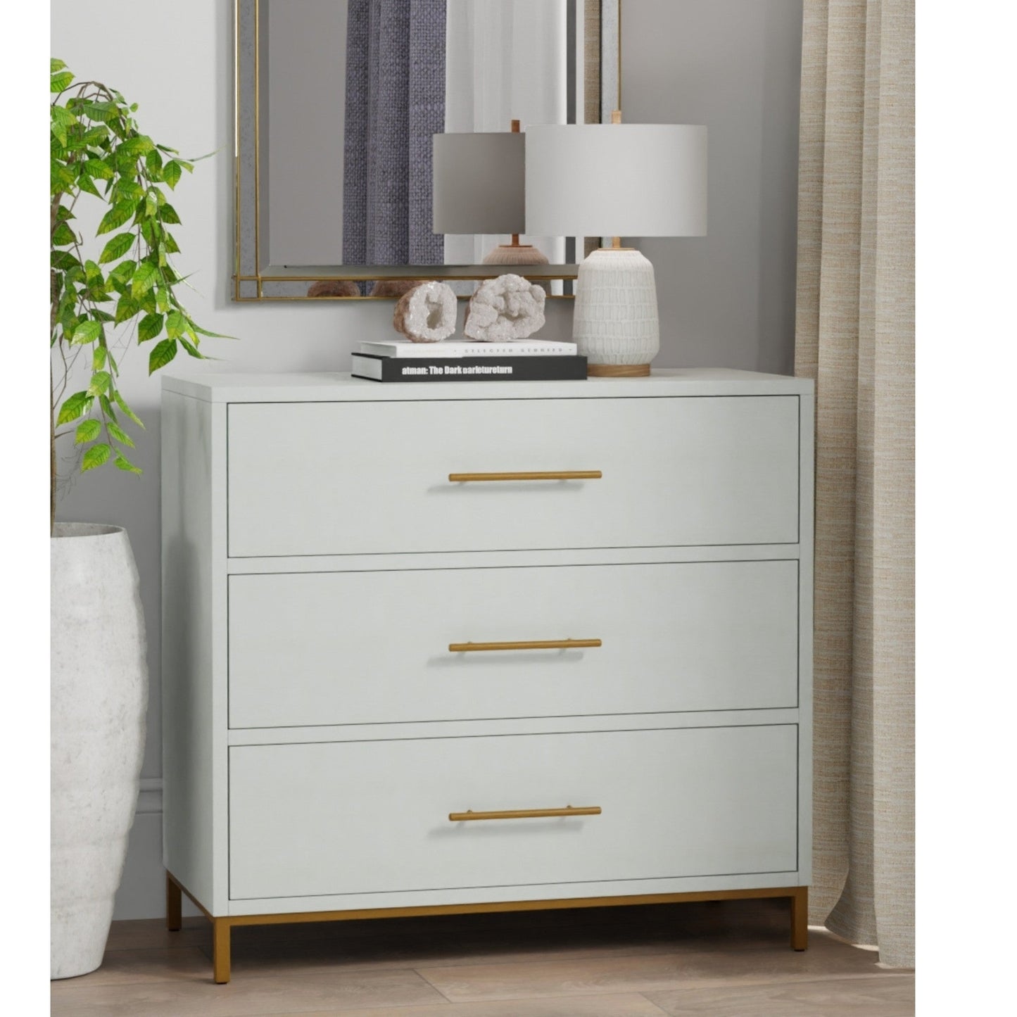 Madelyn Three Drawer Small Chest, White - Alpine Furniture