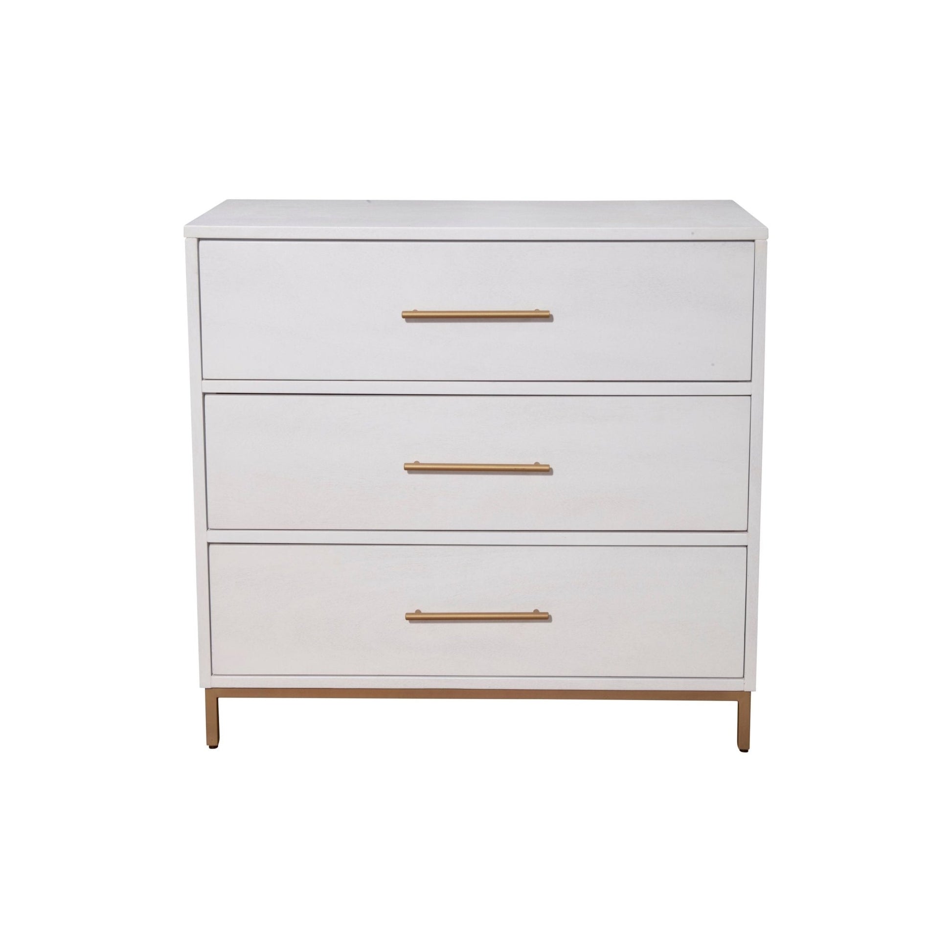 Madelyn Three Drawer Small Chest, White - Alpine Furniture