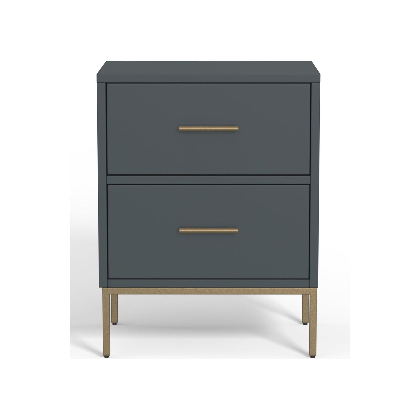 Madelyn Two Drawer Nightstand, Slate Gray - Alpine Furniture
