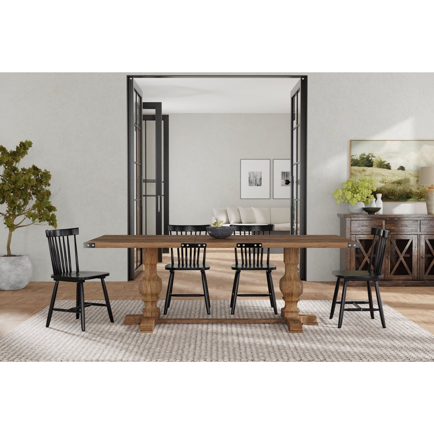 Manchester Dining Table, Natural - Alpine Furniture
