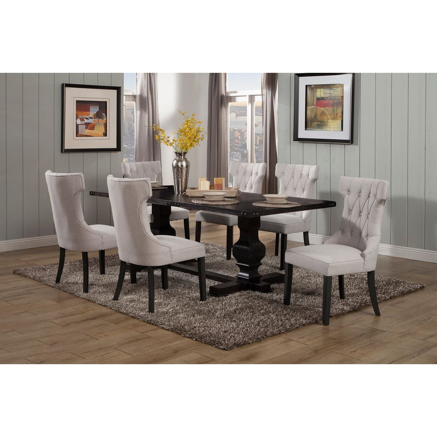 Manchester Dining Table, Vintage Black - Alpine Furniture