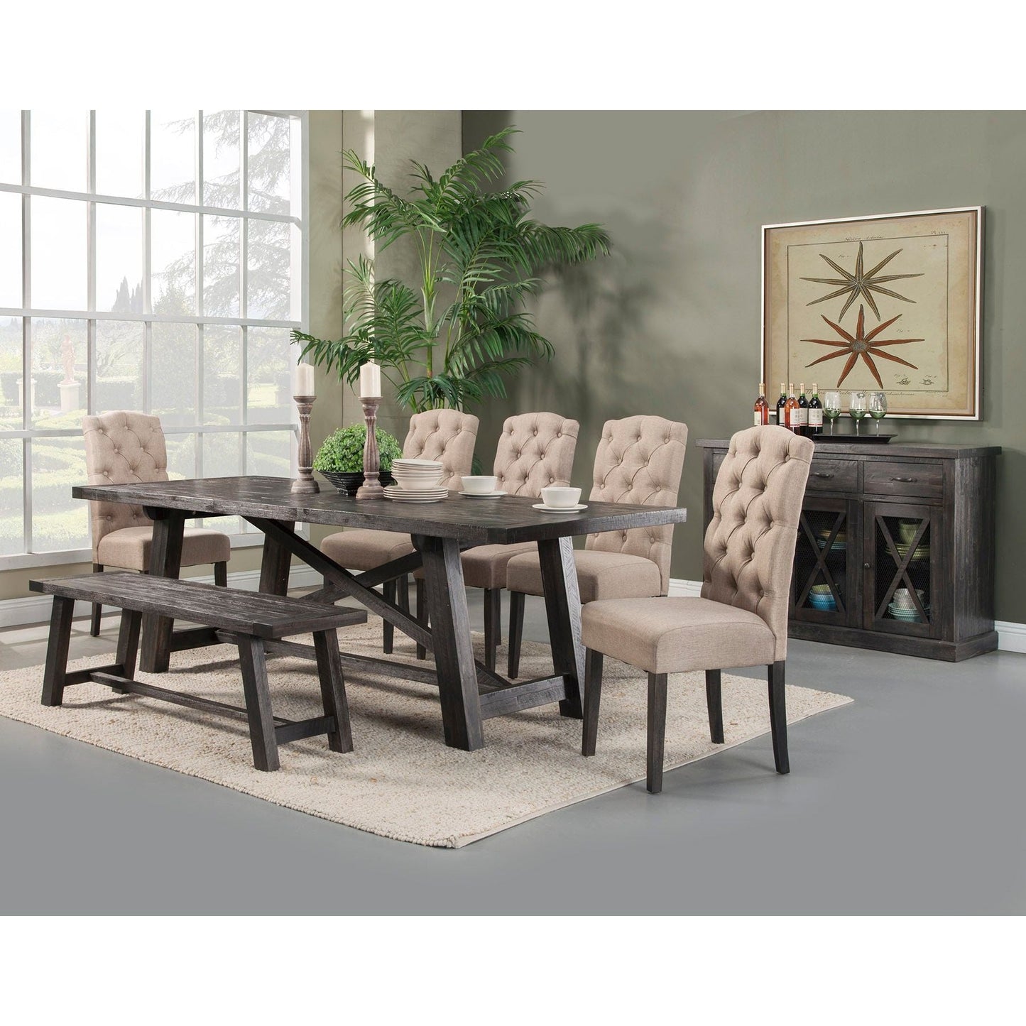 Newberry Parson Chairs, Salvaged Grey - Alpine Furniture