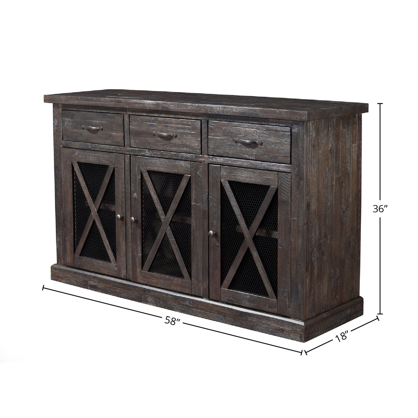 Newberry Sideboard, Salvaged Grey - Alpine Furniture