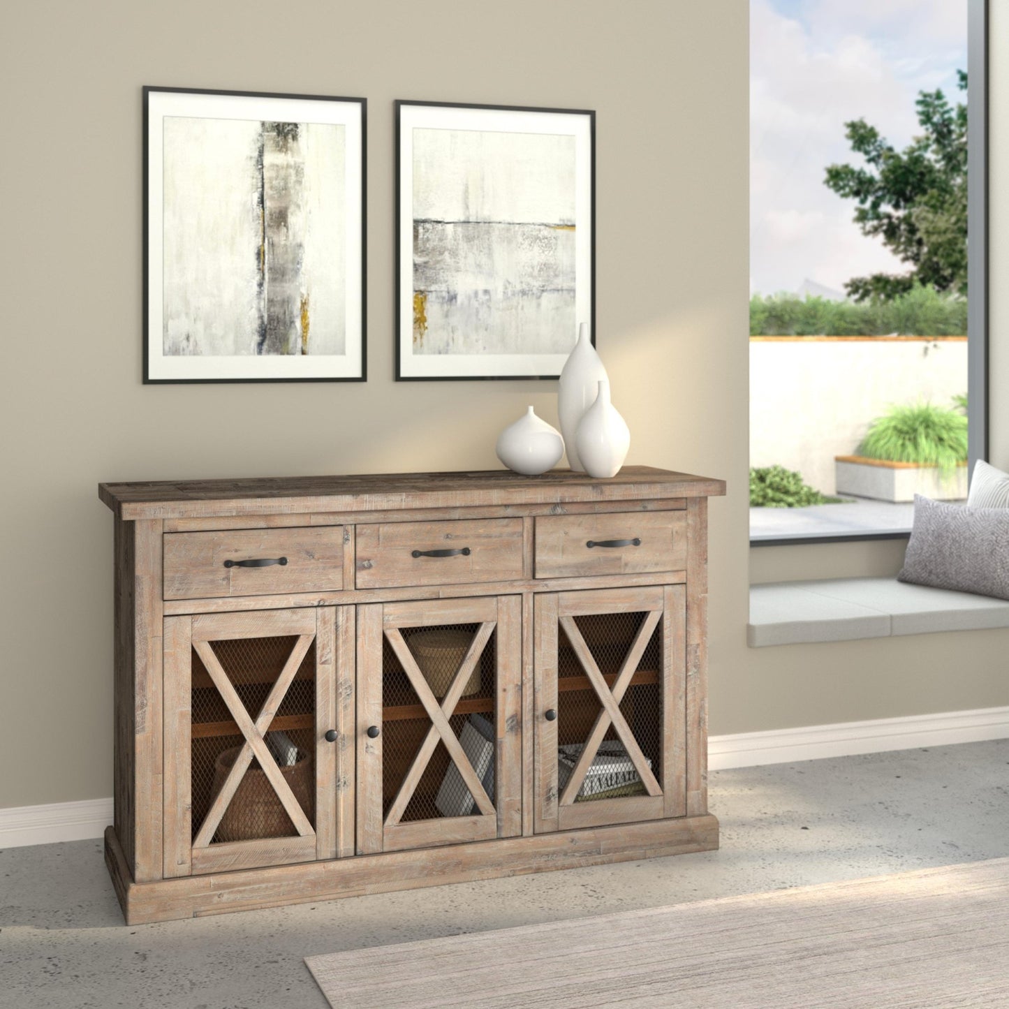 Newberry Sideboard, Weathered Natural - Alpine Furniture