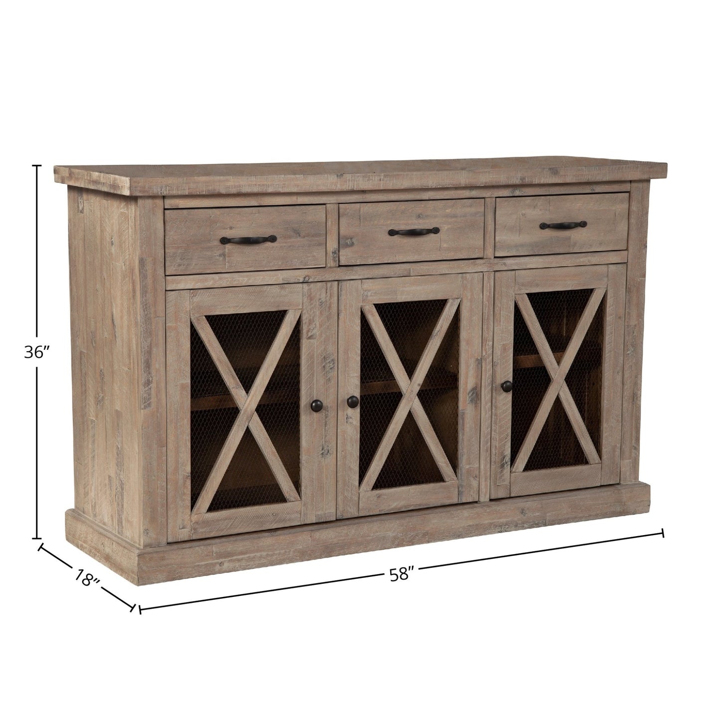 Newberry Sideboard, Weathered Natural - Alpine Furniture