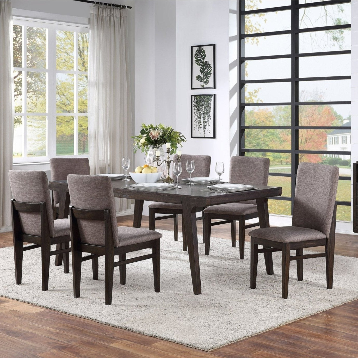 Olejo Dining Table, Chocolate - Alpine Furniture