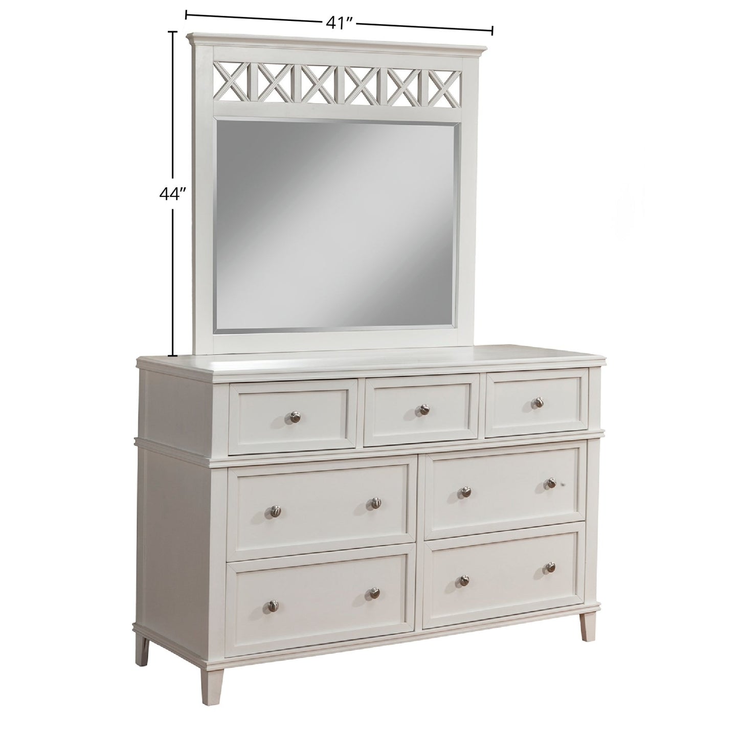 Potter Mirror, White - Alpine Furniture