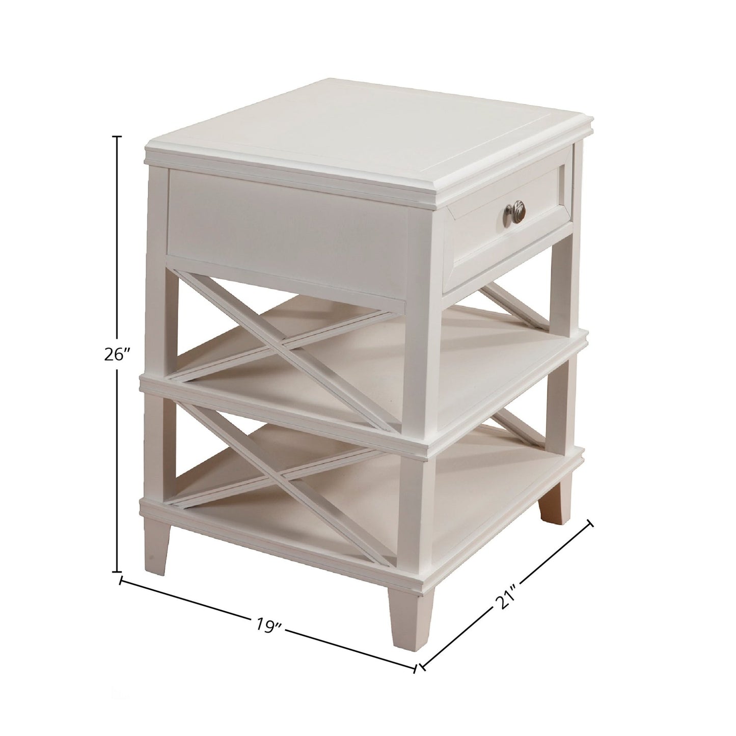 Potter Nightstand, White - Alpine Furniture