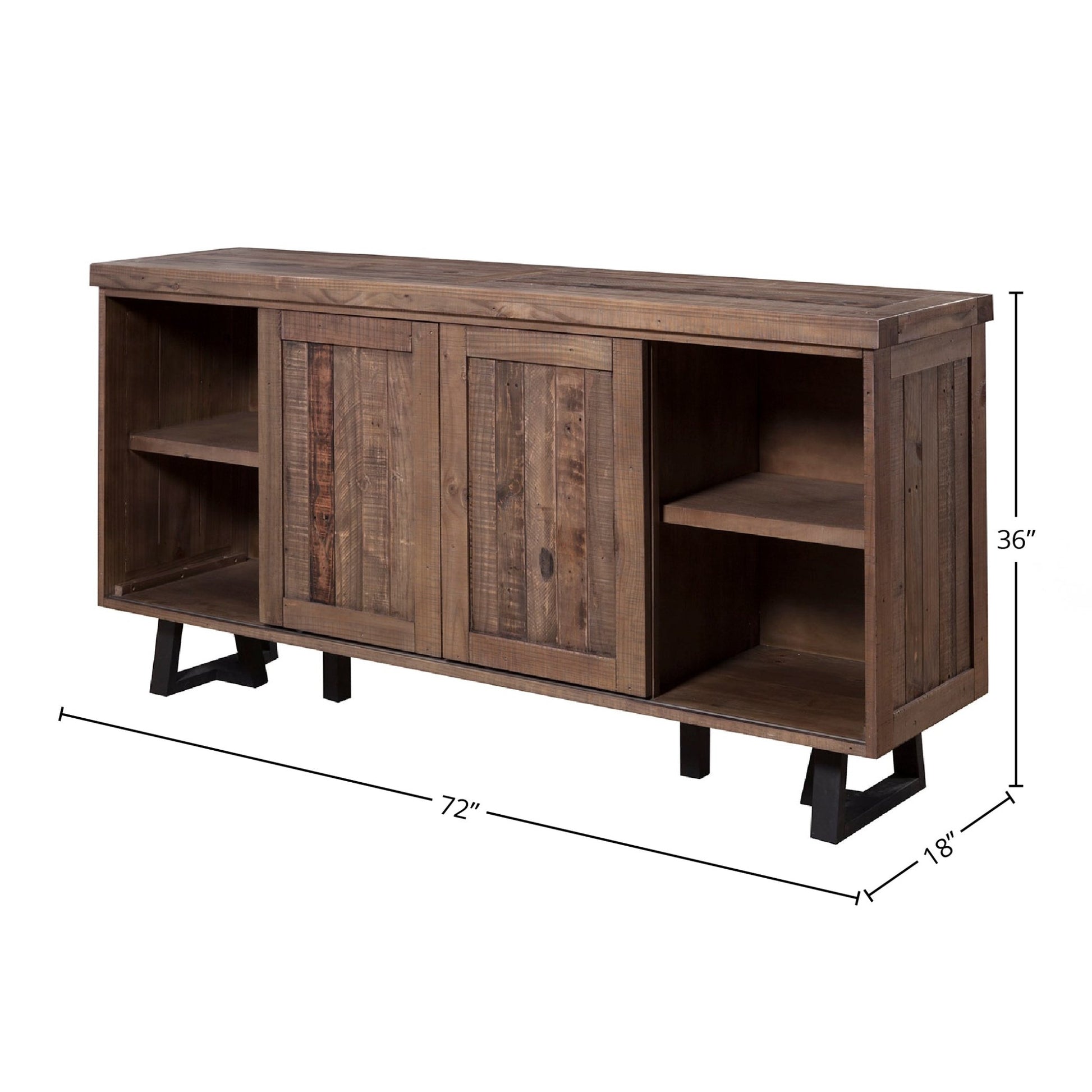 Prairie Sideboard, Natural/Black - Alpine Furniture