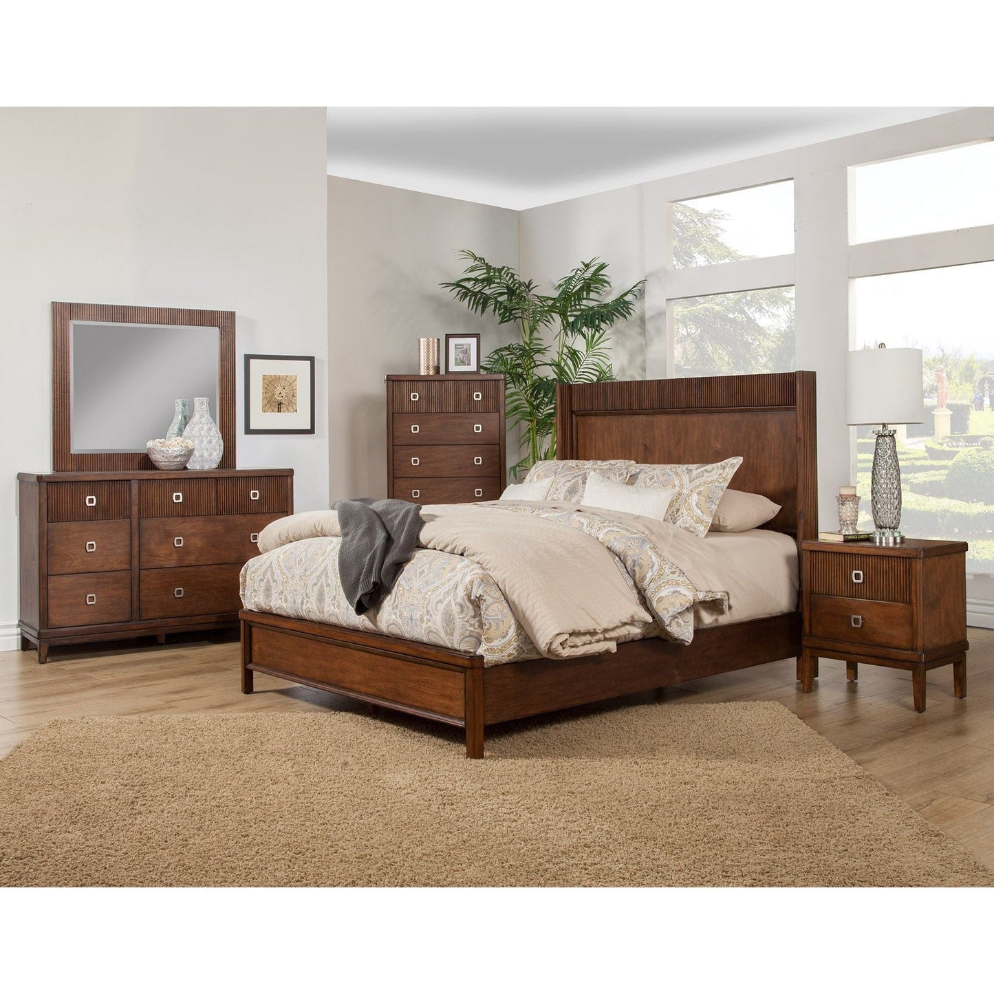 Rex Nightstand, Burgandy - Alpine Furniture