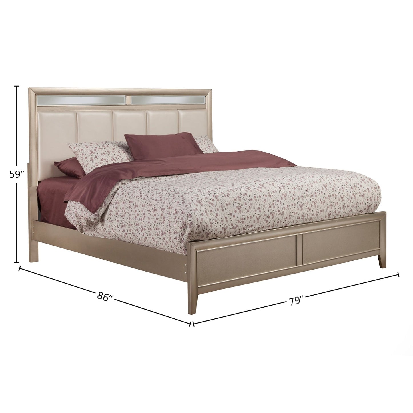 Silver Dreams Bed, Silver - Alpine Furniture