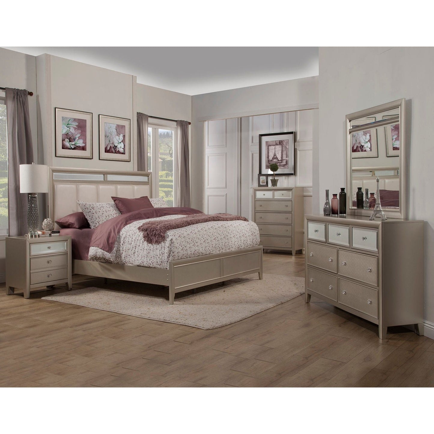 Silver Dreams Mirror, Silver - Alpine Furniture