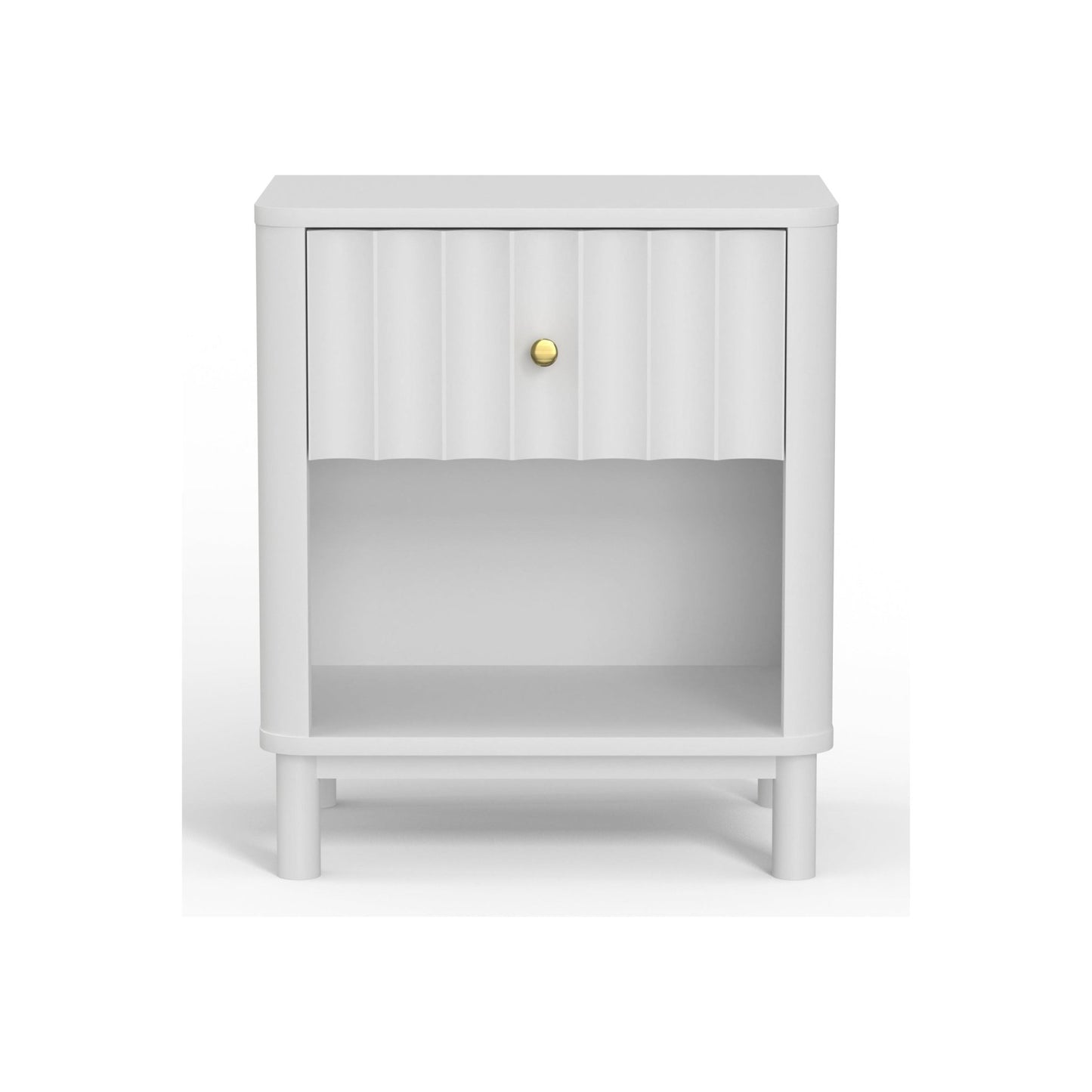 Stapleton One Drawer Nightstand, White - Alpine Furniture