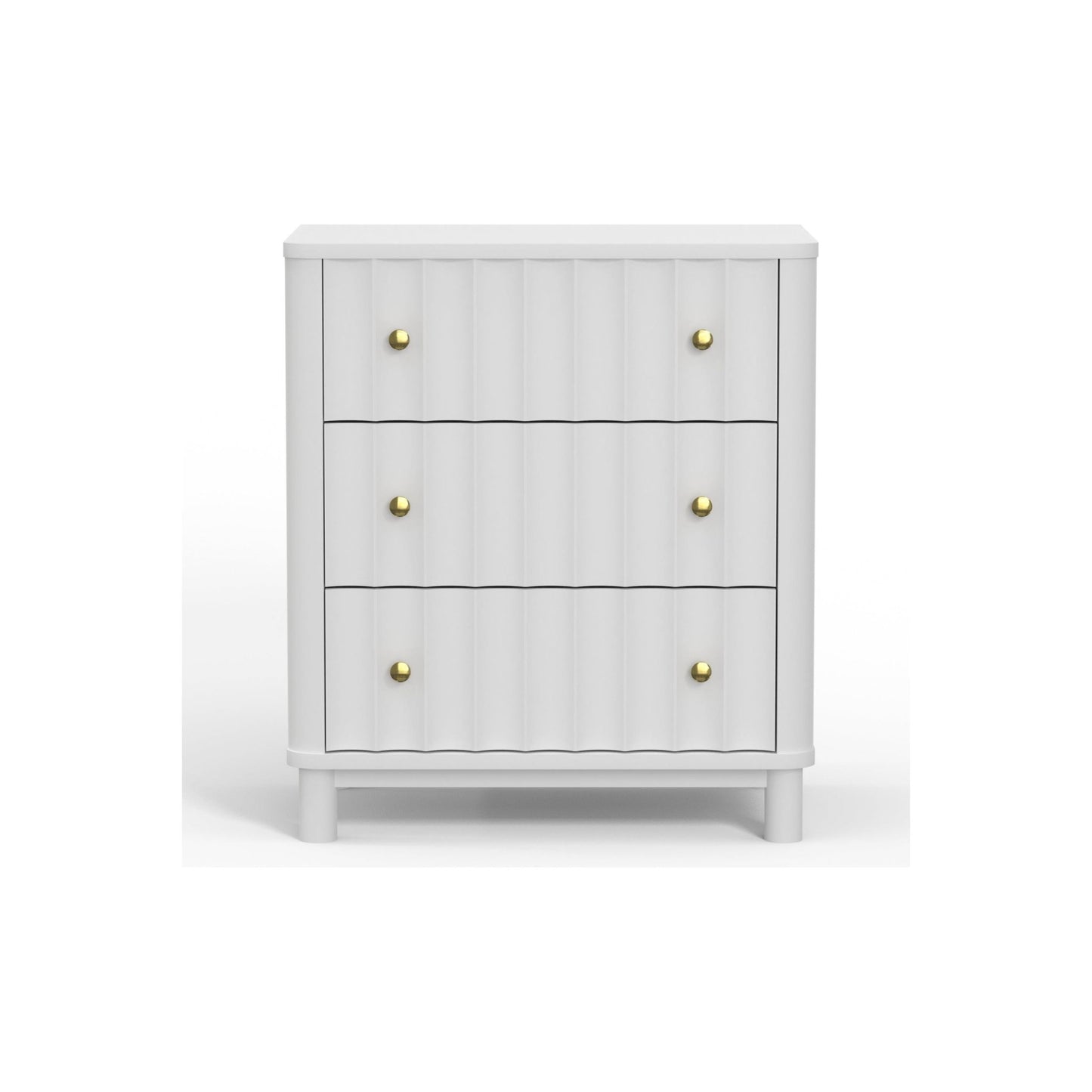 Stapleton Three Drawer Small Chest, White - Alpine Furniture