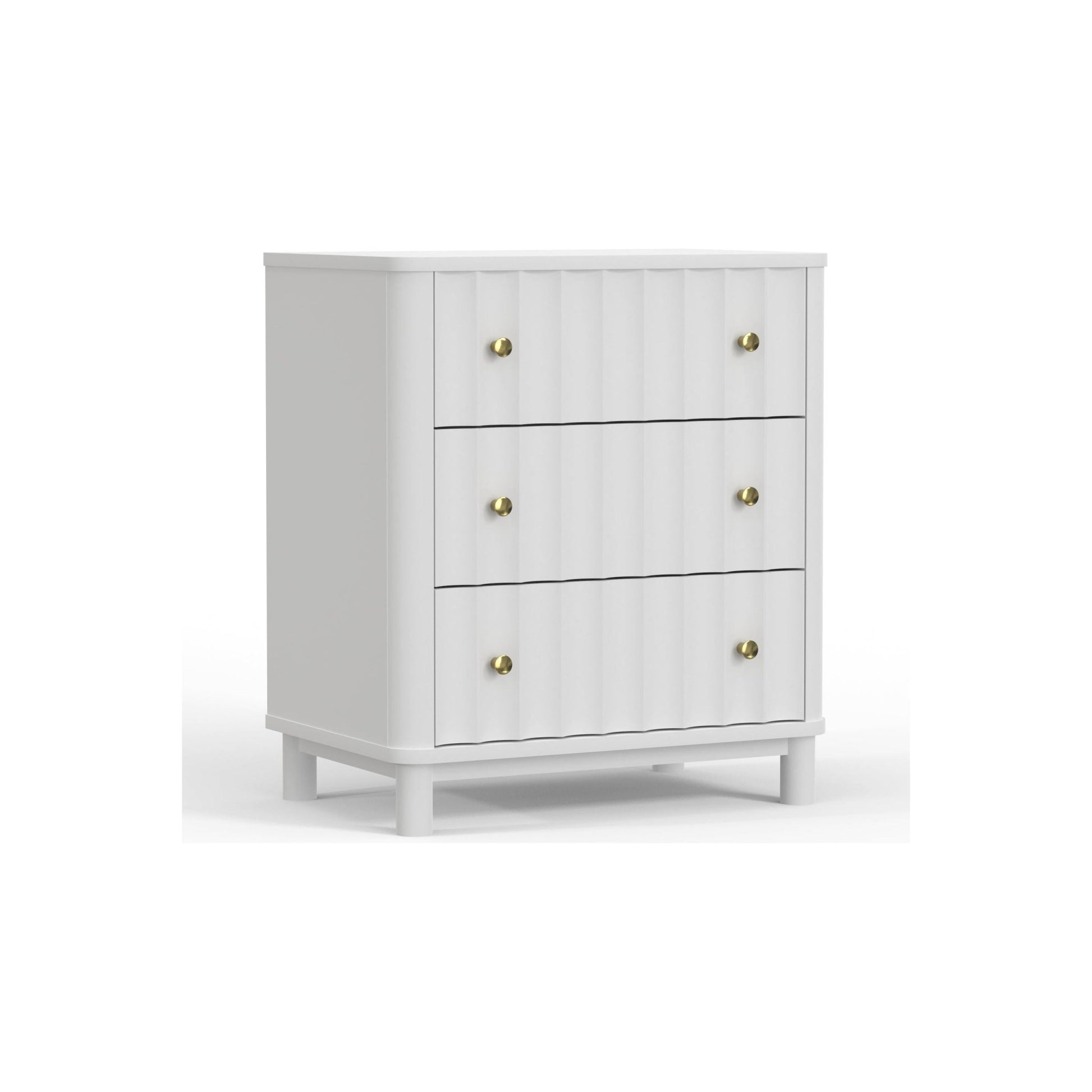 Stapleton Three Drawer Small Chest, White - Alpine Furniture