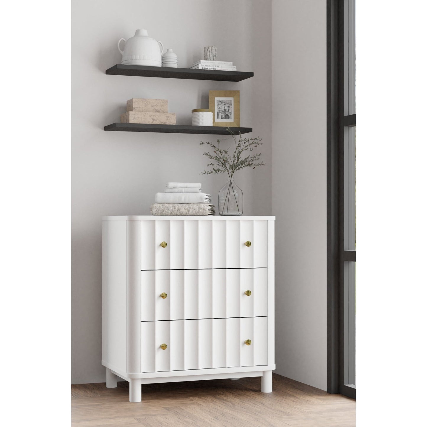 Stapleton Three Drawer Small Chest, White - Alpine Furniture
