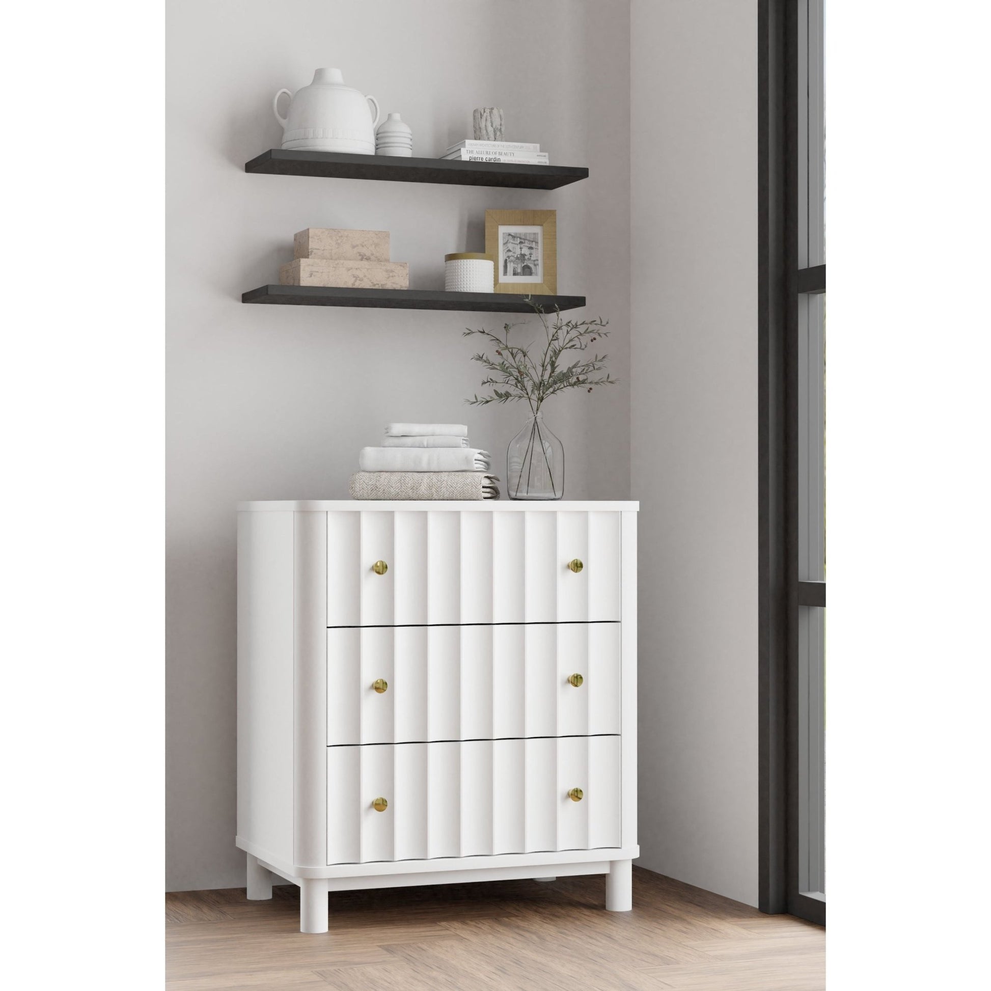 Stapleton Three Drawer Small Chest, White - Alpine Furniture