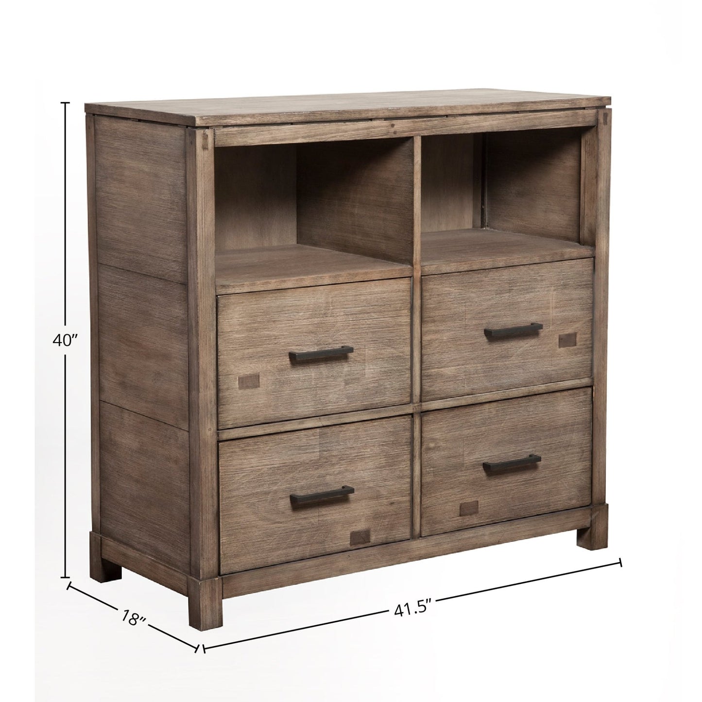 Sydney TV Media Chest, Weathered Grey - Alpine Furniture